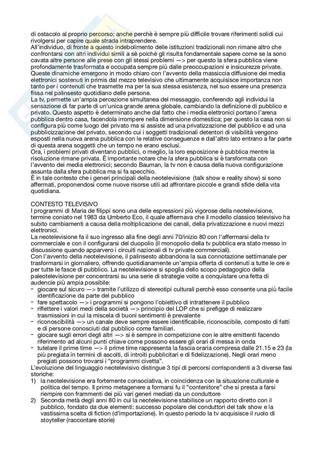 Comunicazione televisiva - Fenomenologia di Maria De Filippi Pag. 2
