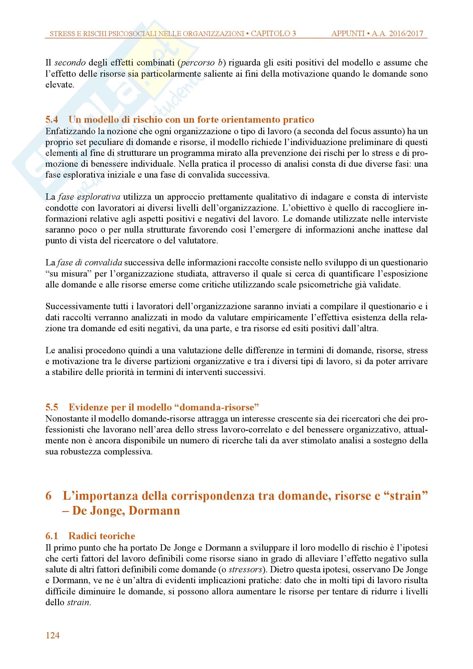 Appunti di psicologia delle organizzazioni e del lavoro - parte speciale stress e rischio psicosociale Pag. 31
