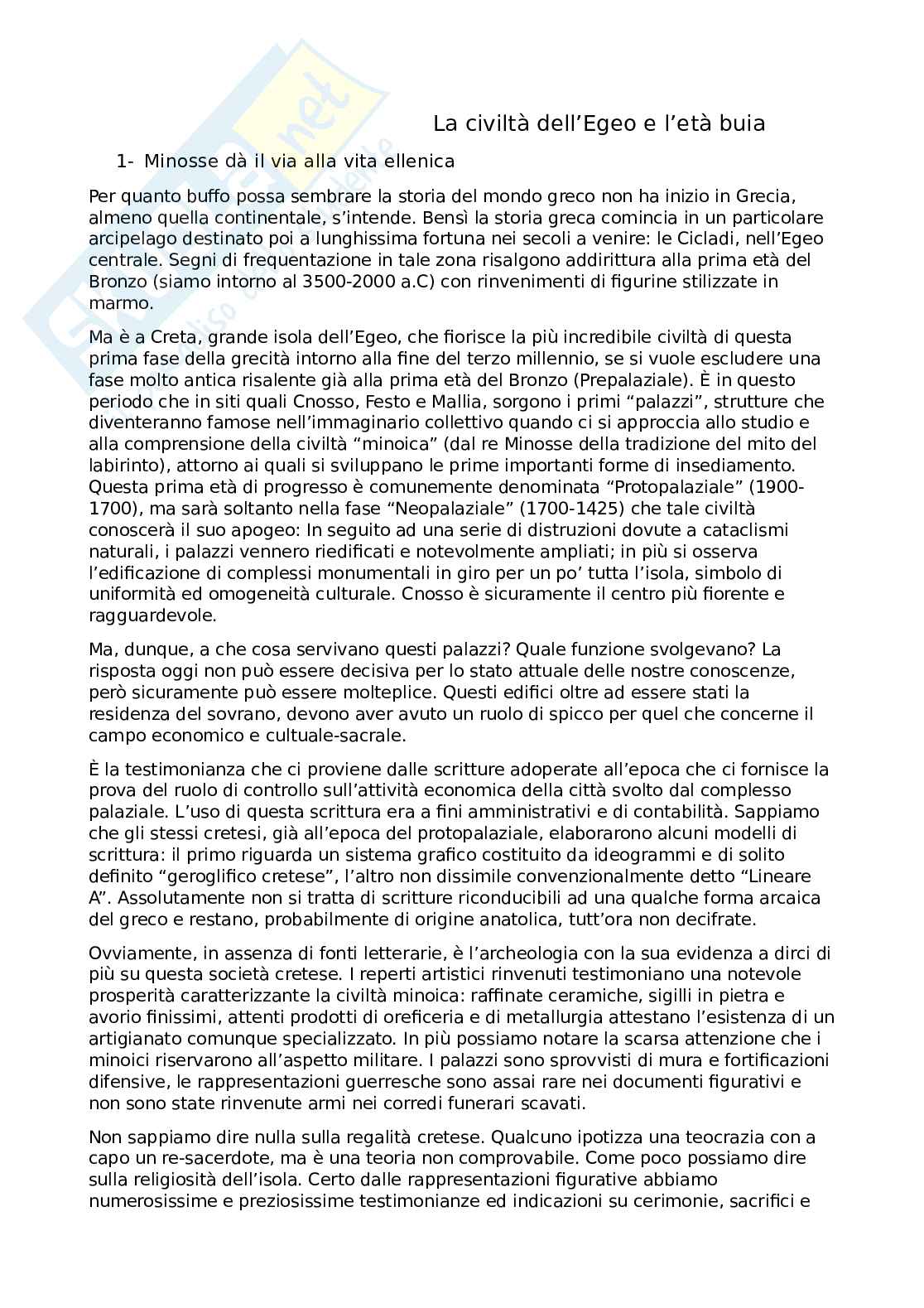 Riassunto esame Storia greca, Prof. Gallo Luigi, libro consigliato Storia greca, Gallo Pag. 1