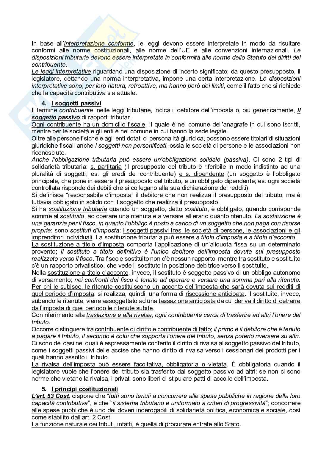 Riassunto esame diritto tributario, Prof. Scalia Roberto, libro consigliato Compendio di diritto tributario, Tesauro Pag. 2