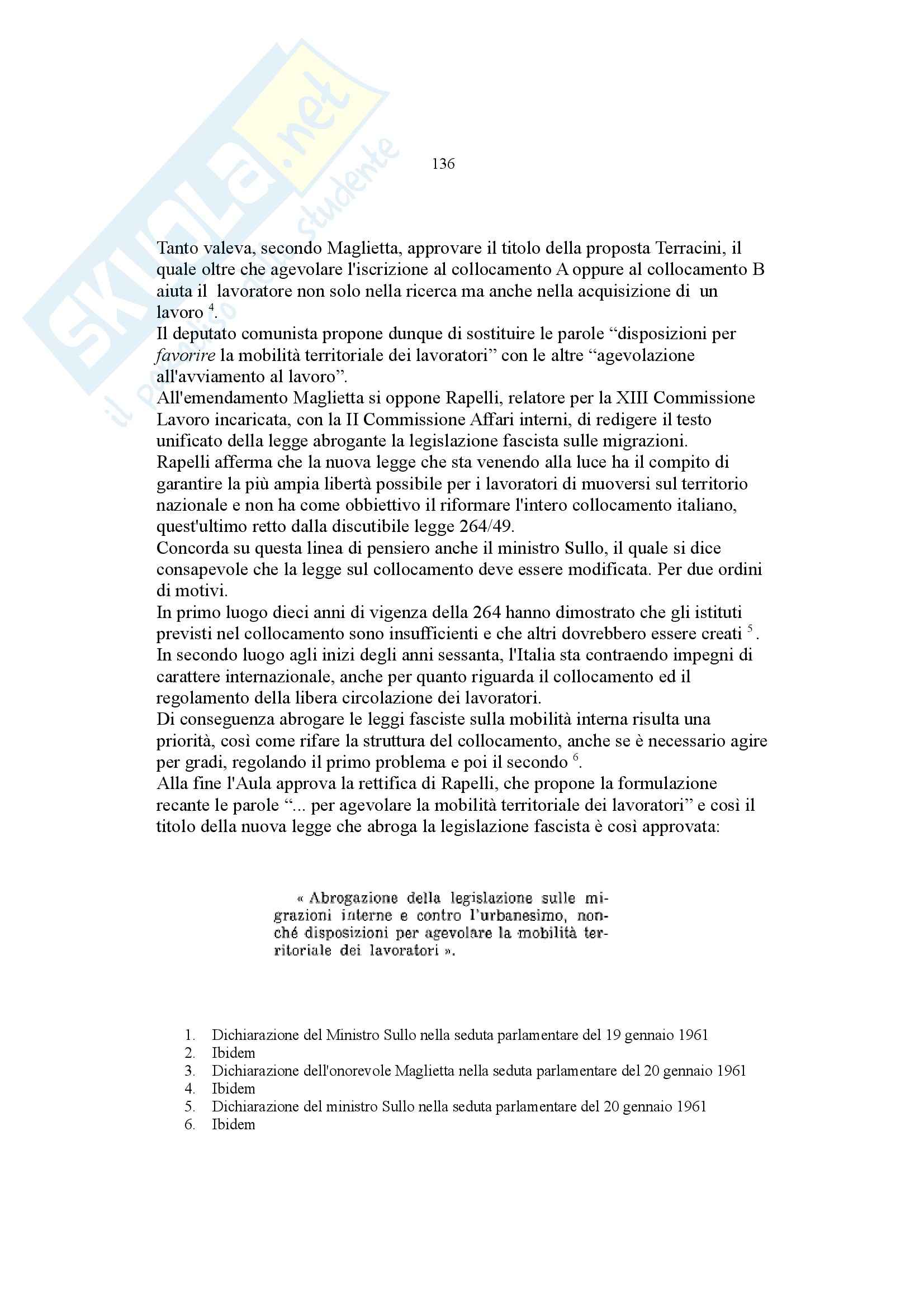 Tesi - Politiche antiurbanesimo e controllo del mercato del lavoro nell'Italia fascista Pag. 136