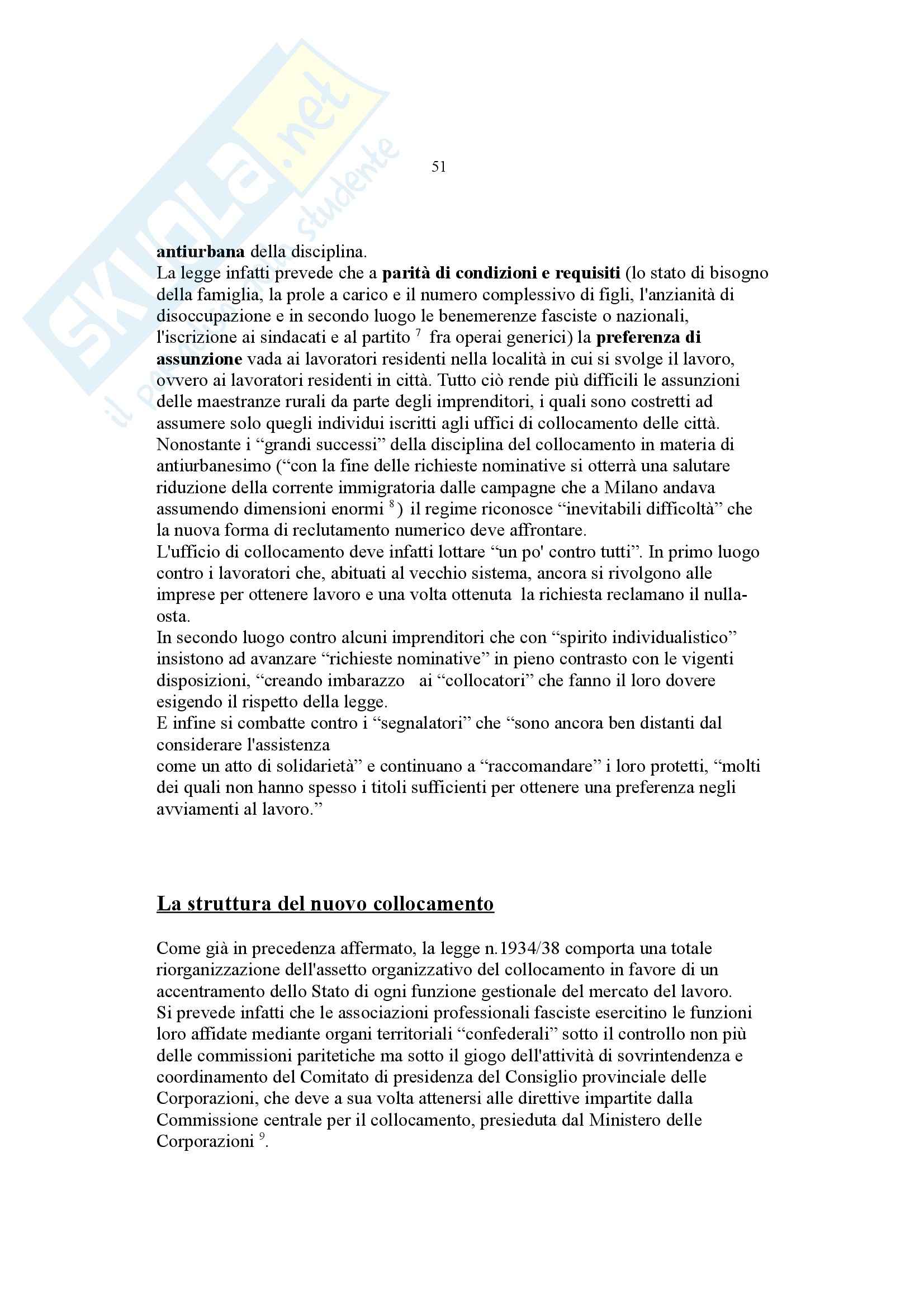 Tesi - Politiche antiurbanesimo e controllo del mercato del lavoro nell'Italia fascista Pag. 51