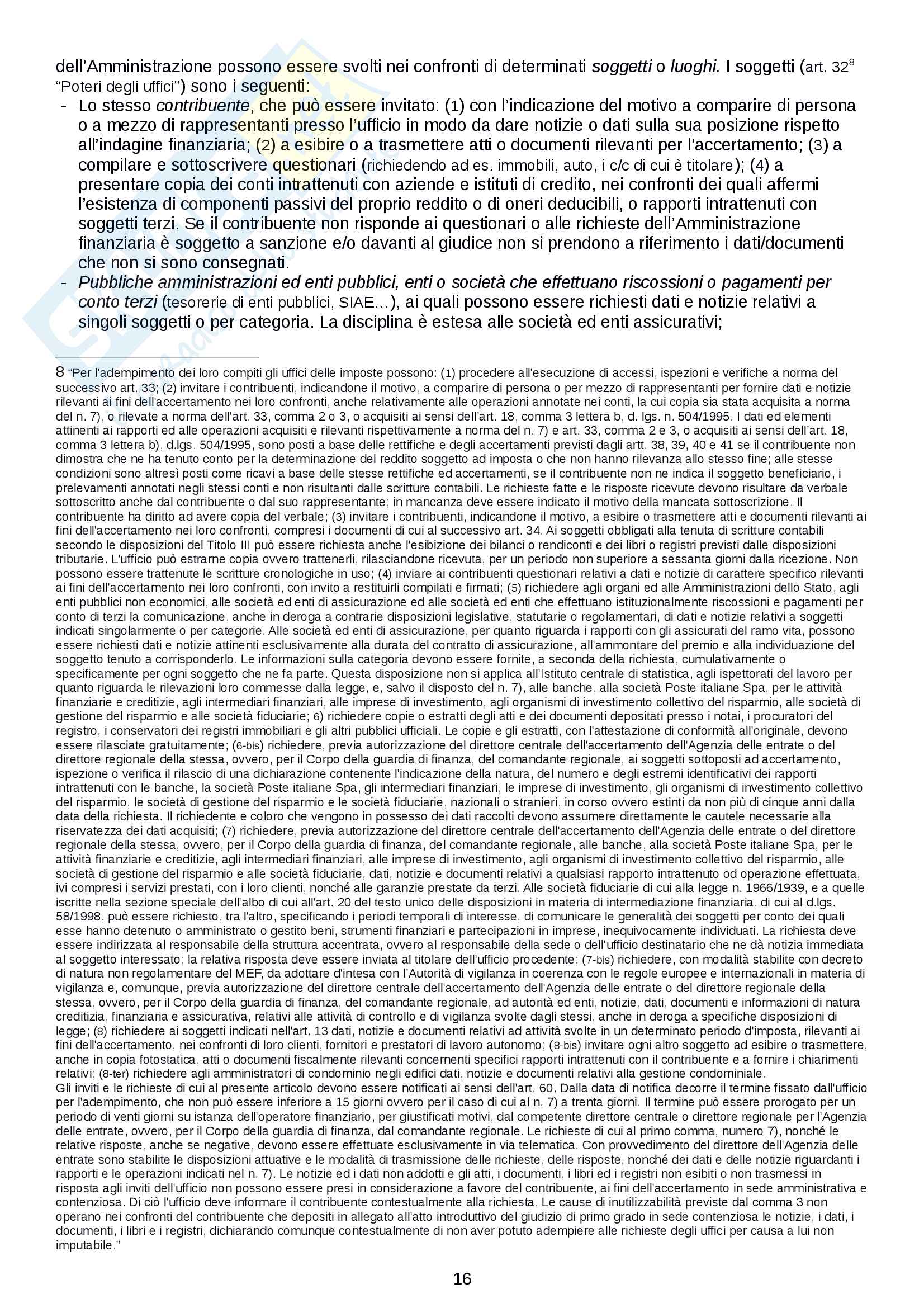 Riassunto esame Diritto tributario, prof. Logozzo, libri consigliati "Principi di diritto tributario", De Mita e "Lineamenti di diritto tributario internazionale", Tosi Pag. 16