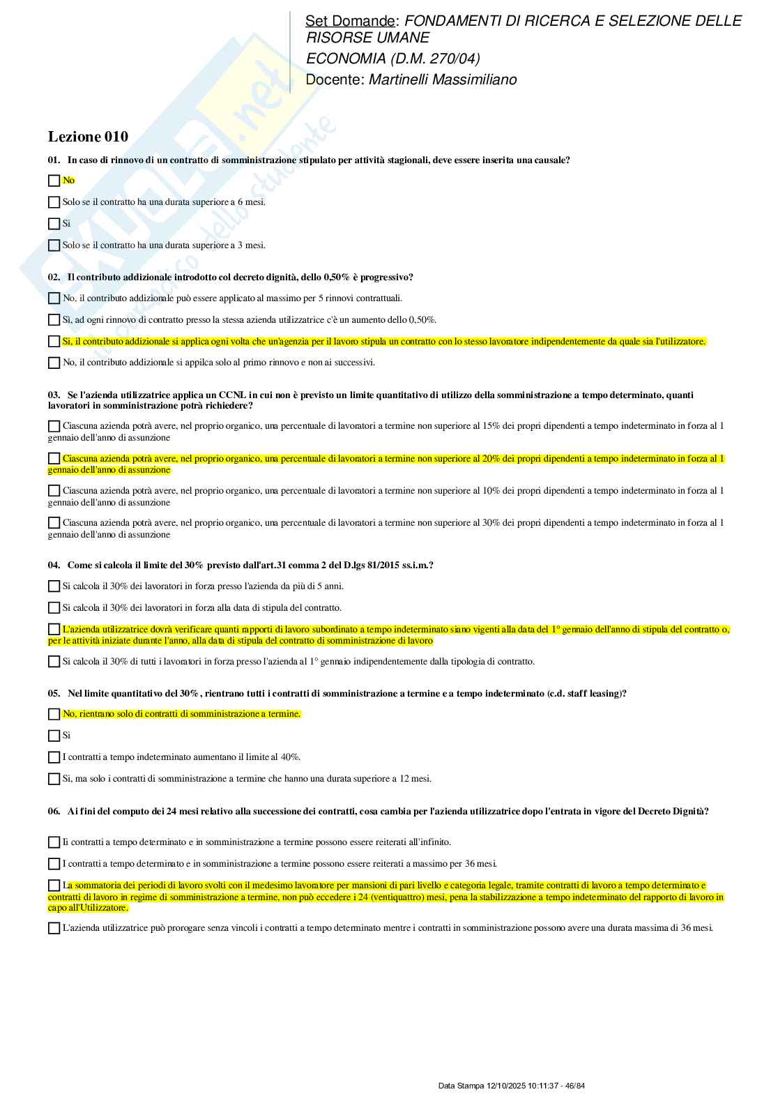 Paniere nuovo (2026) completo di Fondamenti di ricerca e selezione delle risorse umane  Pag. 46