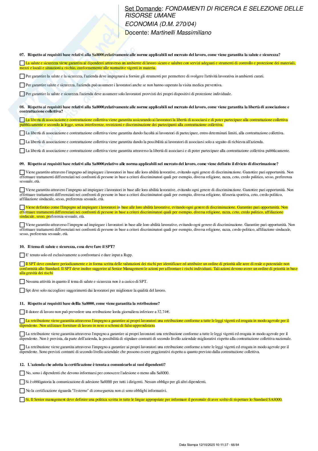 Paniere nuovo (2026) completo di Fondamenti di ricerca e selezione delle risorse umane  Pag. 66