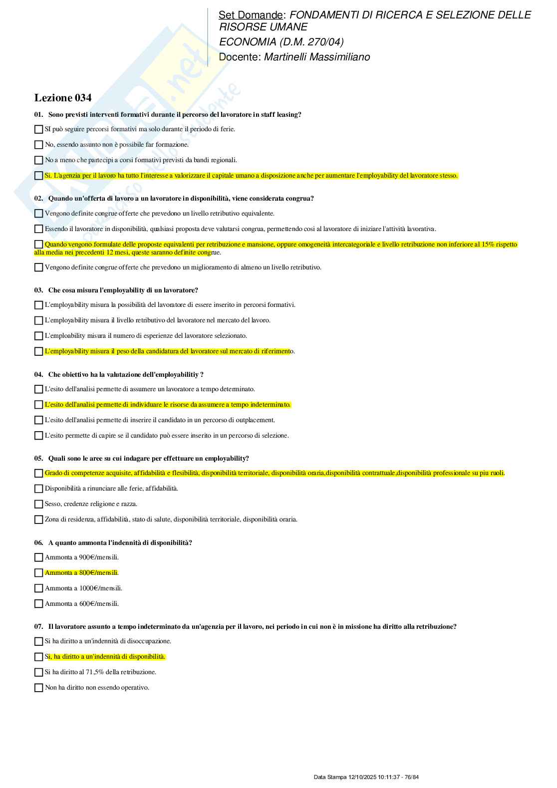 Paniere nuovo (2026) completo di Fondamenti di ricerca e selezione delle risorse umane  Pag. 76
