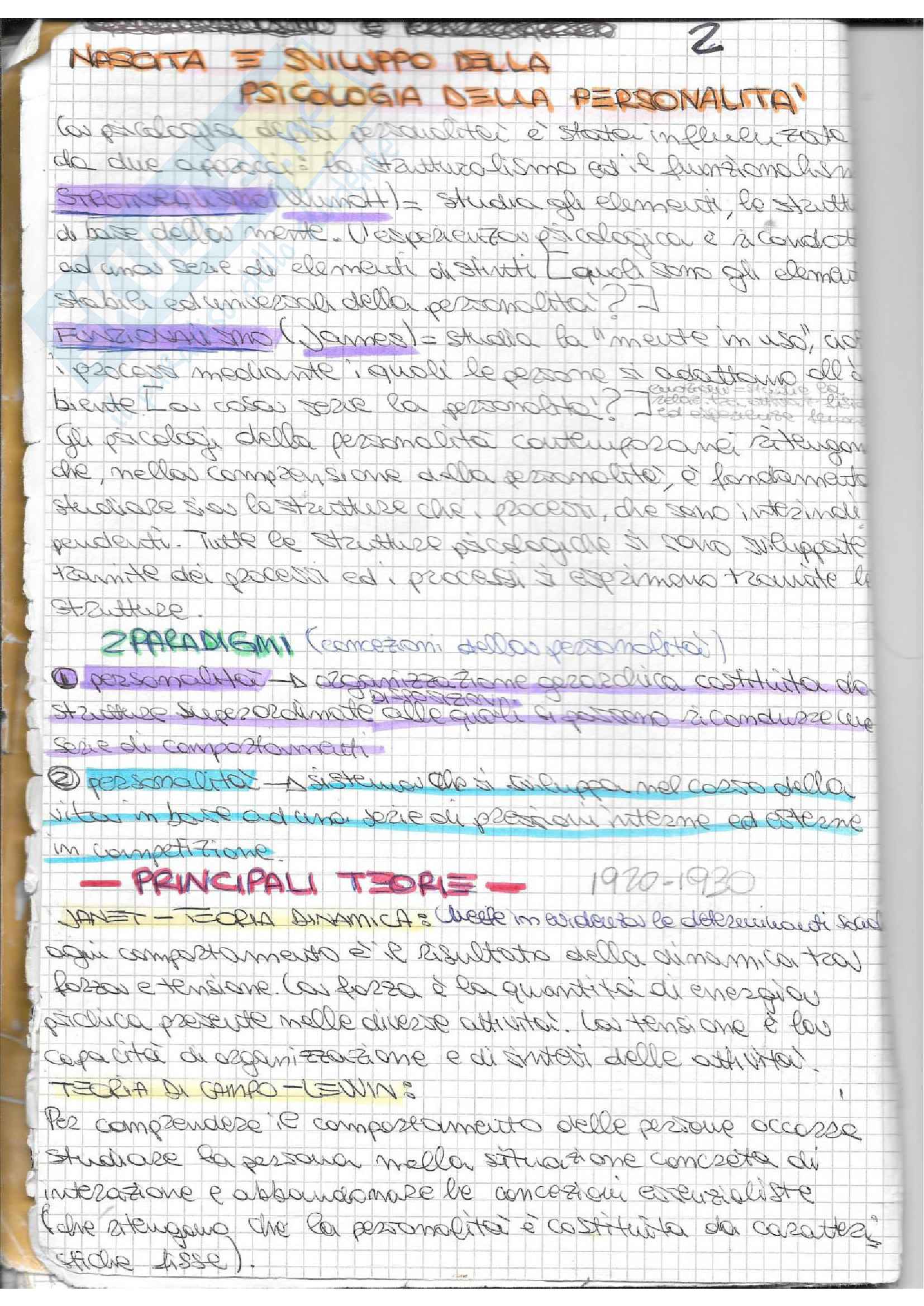 Riassunto esame Psicologia della personalità, testo consigliato Personalità. Determinanti, dinamiche, potenzialità di Caprara e Cervone Pag. 2