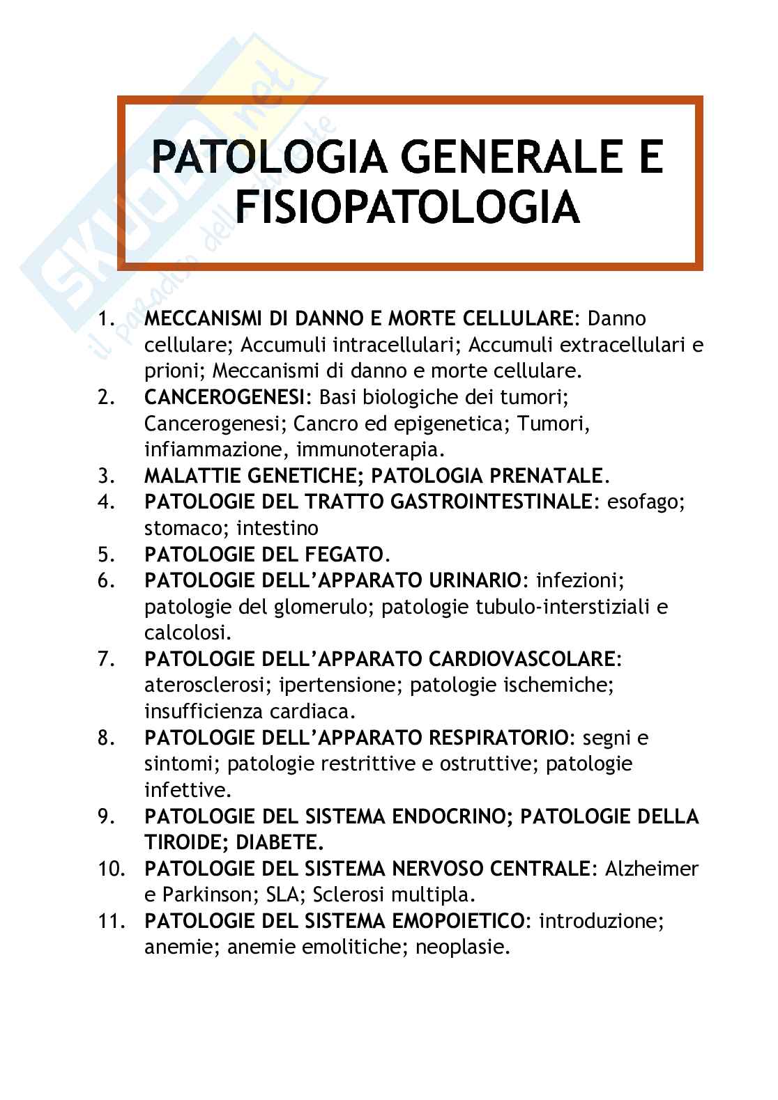 Meccanismi di danno e morte cellulare  Pag. 1