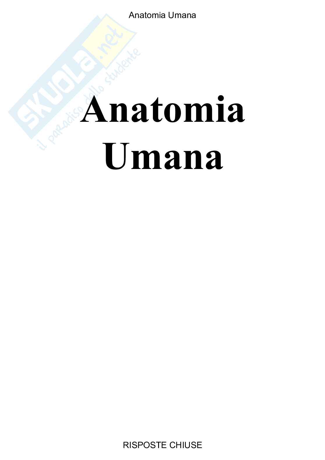 Anatomia umana - Paniere compilato Pag. 1
