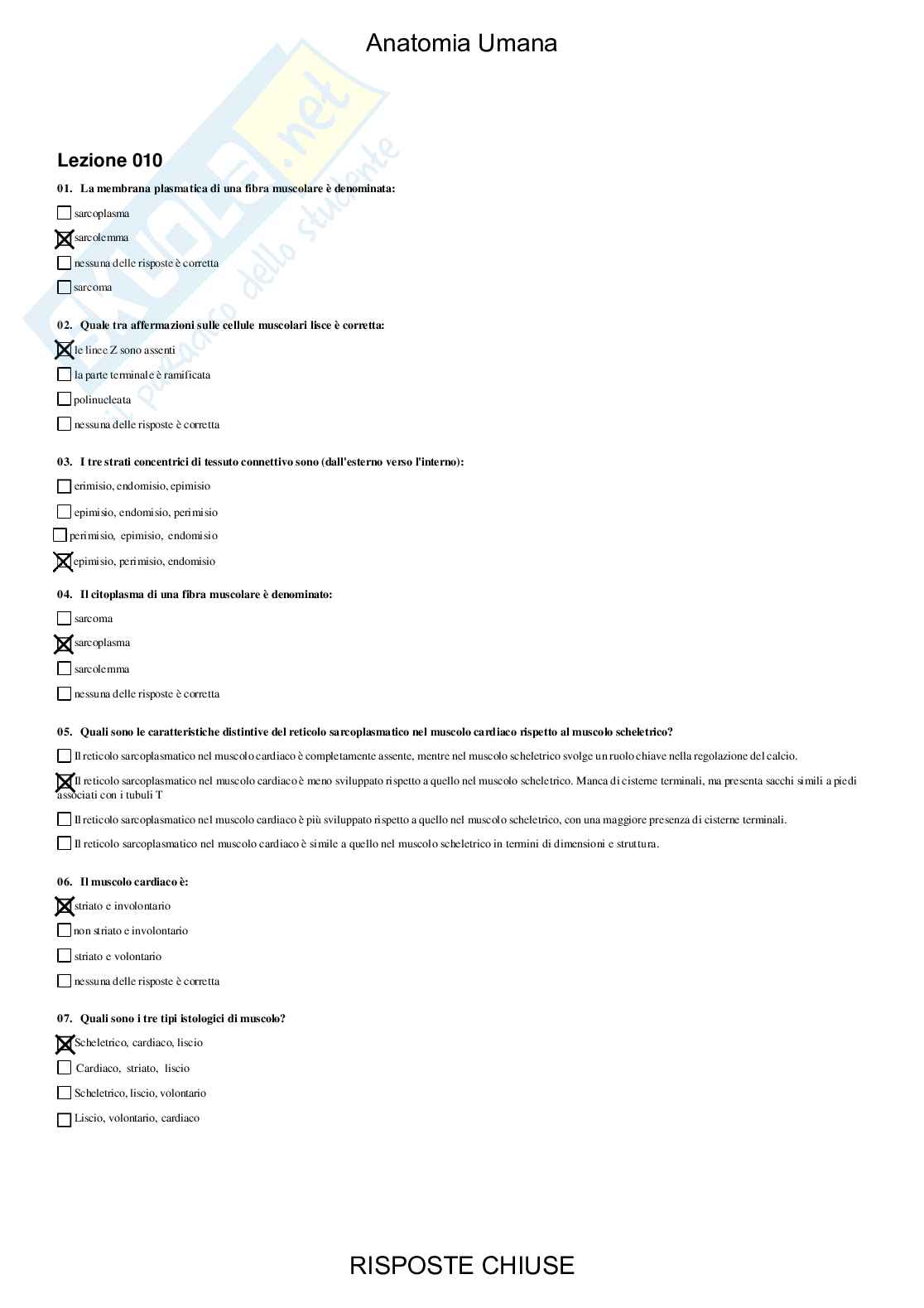 Anatomia umana - Paniere compilato Pag. 16