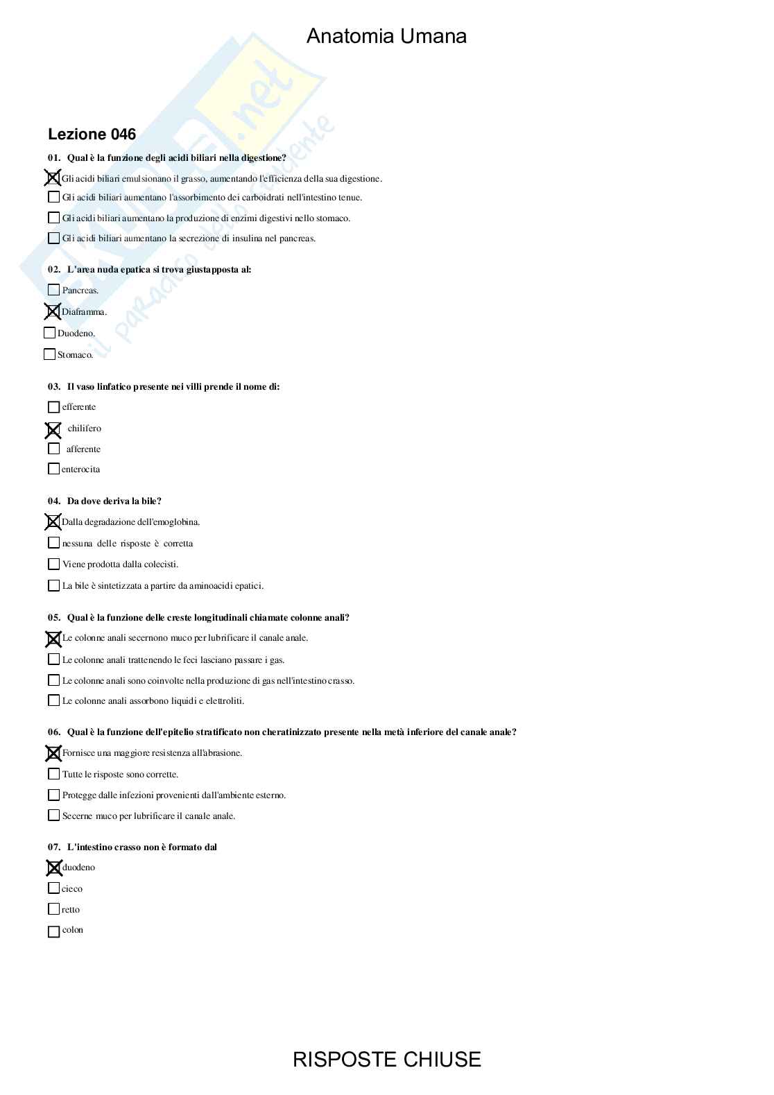 Anatomia umana - Paniere compilato Pag. 66