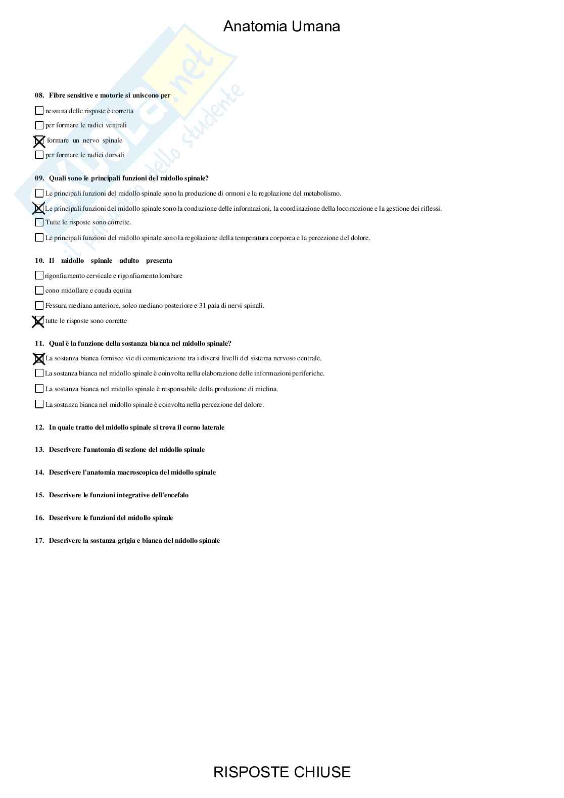 Anatomia umana - Paniere compilato Pag. 71
