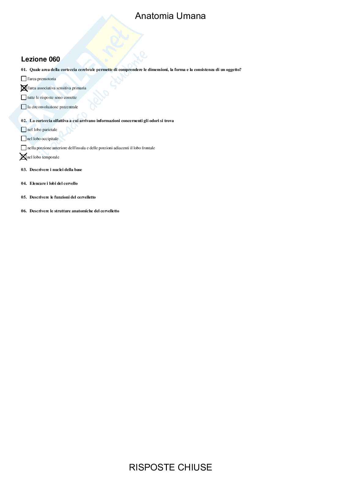 Anatomia umana - Paniere compilato Pag. 86