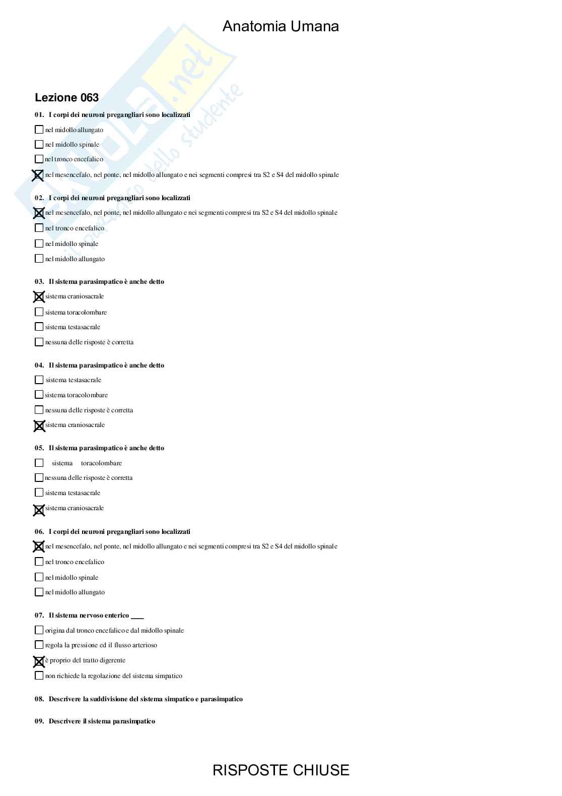 Anatomia umana - Paniere compilato Pag. 91