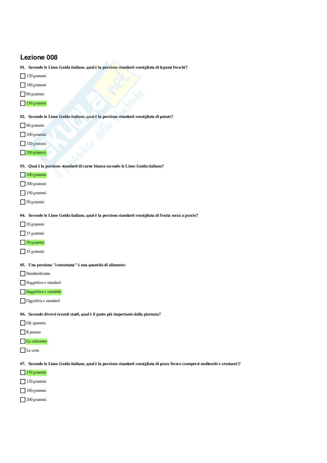 Paniere completo di Nutraceutici integratori functional foods (2026) - Risposte multiple e aperte corrette Pag. 21