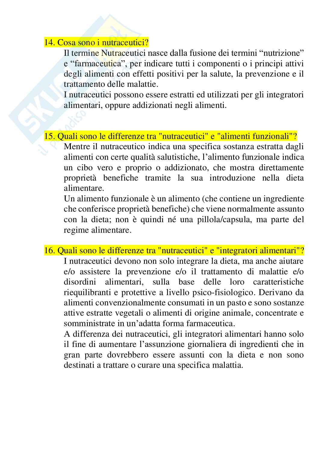 Paniere completo di Nutraceutici integratori functional foods (2026) - Risposte multiple e aperte corrette Pag. 26