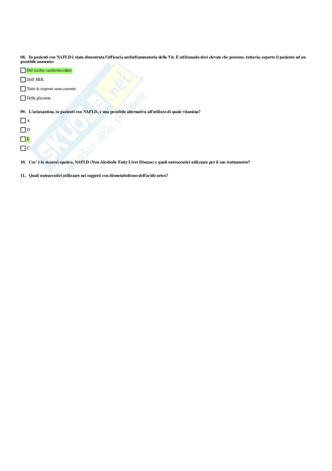 Paniere completo di Nutraceutici integratori functional foods (2026) - Risposte multiple e aperte corrette Pag. 31