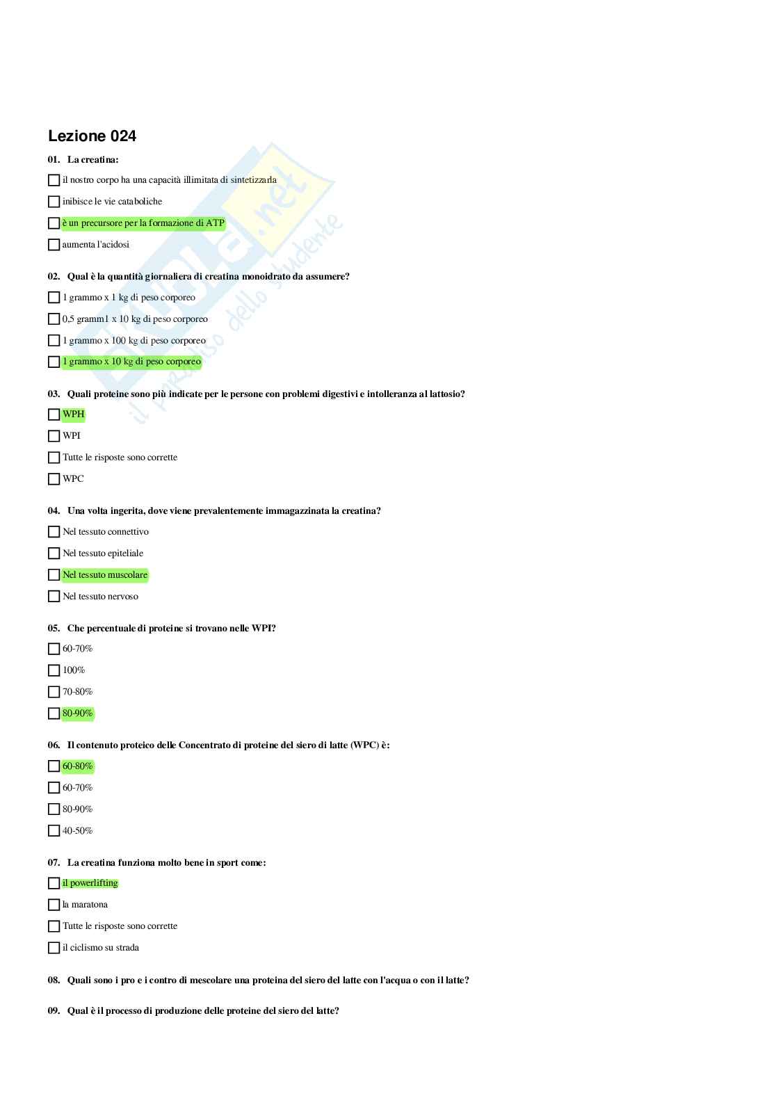 Paniere completo di Nutraceutici integratori functional foods (2026) - Risposte multiple e aperte corrette Pag. 56