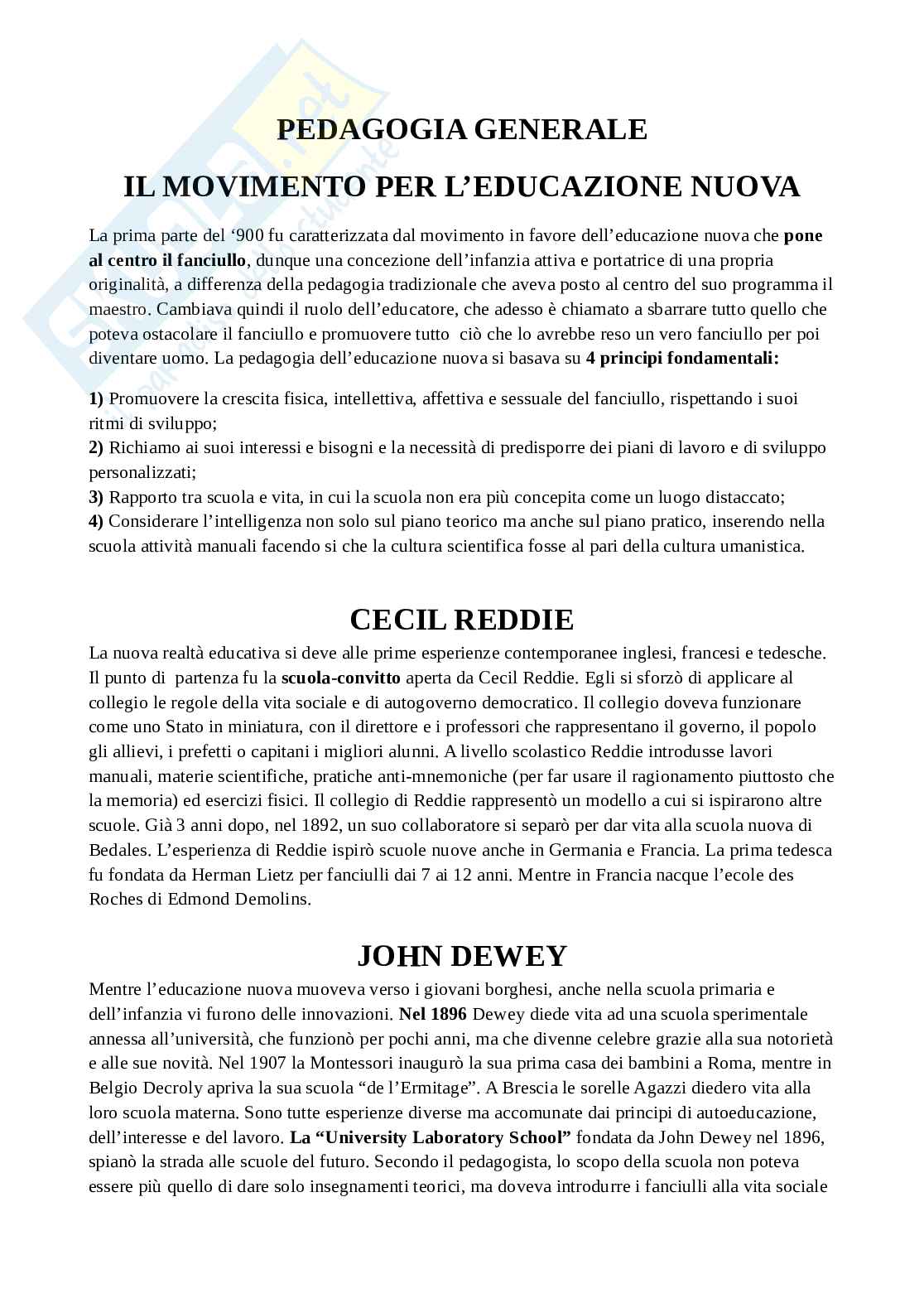 Pedagogia generale Pag. 1