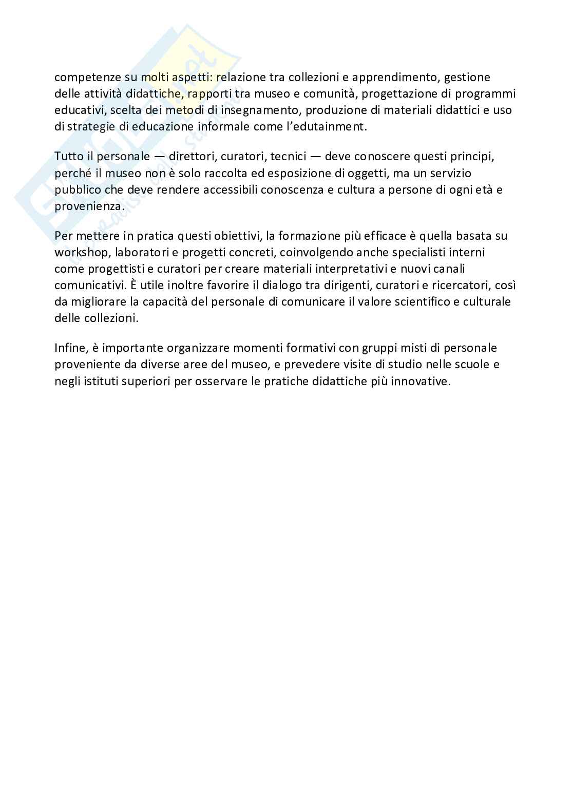 Riassunto esame Didattica del museo e del patrimonio culturale, Prof. Giardini Letizia, libro consigliato Museo costruttivista, Minello Pag. 11
