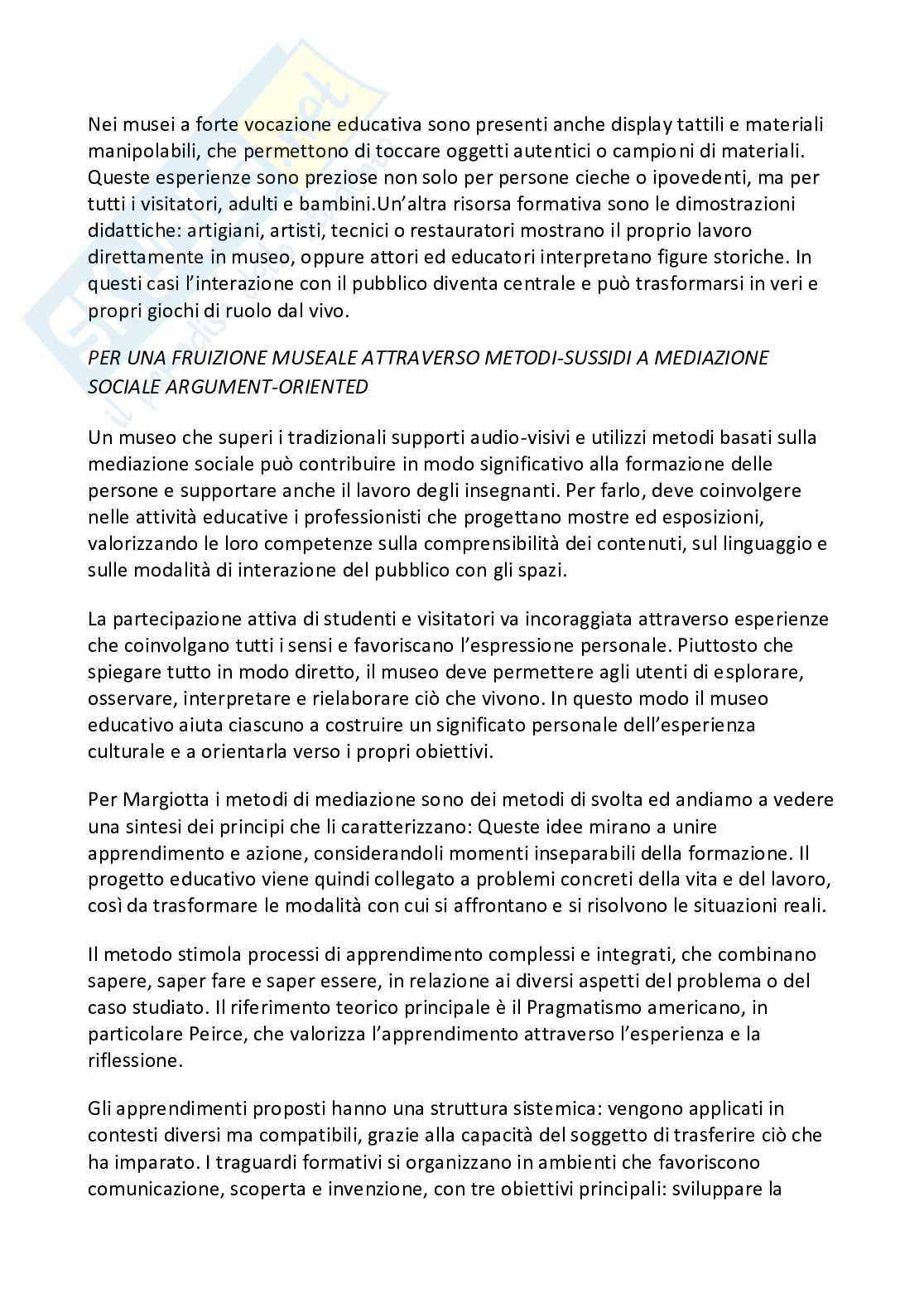 Riassunto esame Didattica del museo e del patrimonio culturale, Prof. Giardini Letizia, libro consigliato Museo costruttivista, Minello Pag. 6