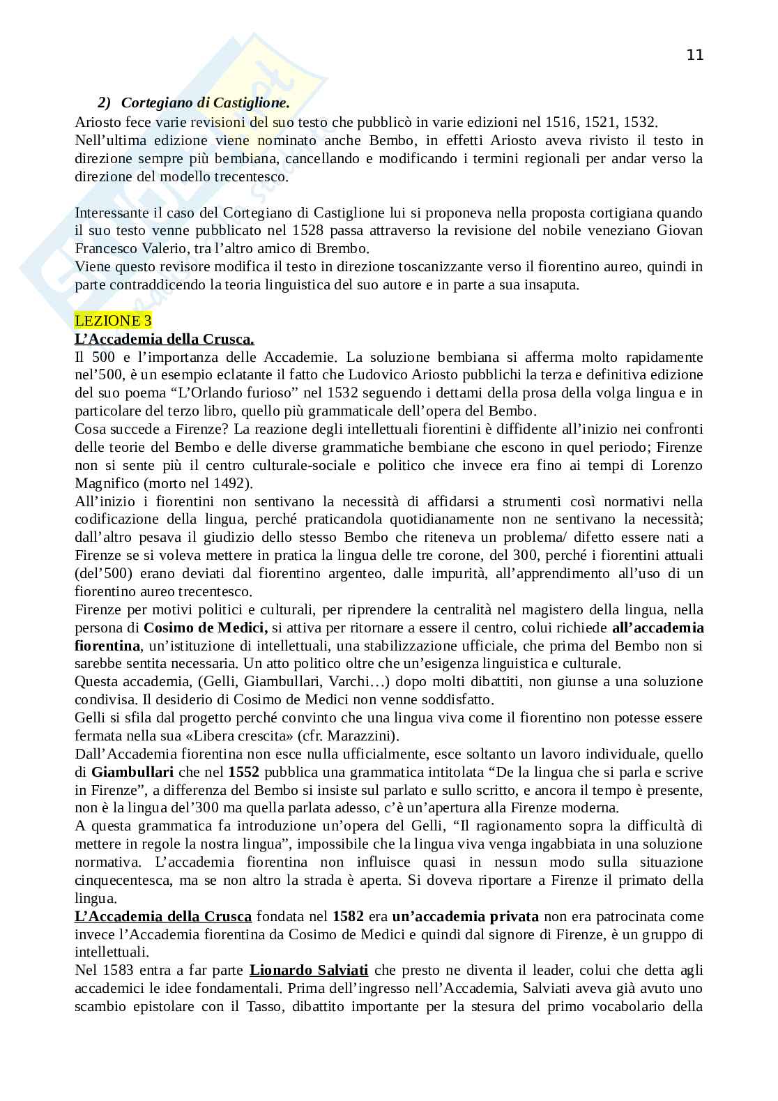 Linguistica italiana Pag. 11