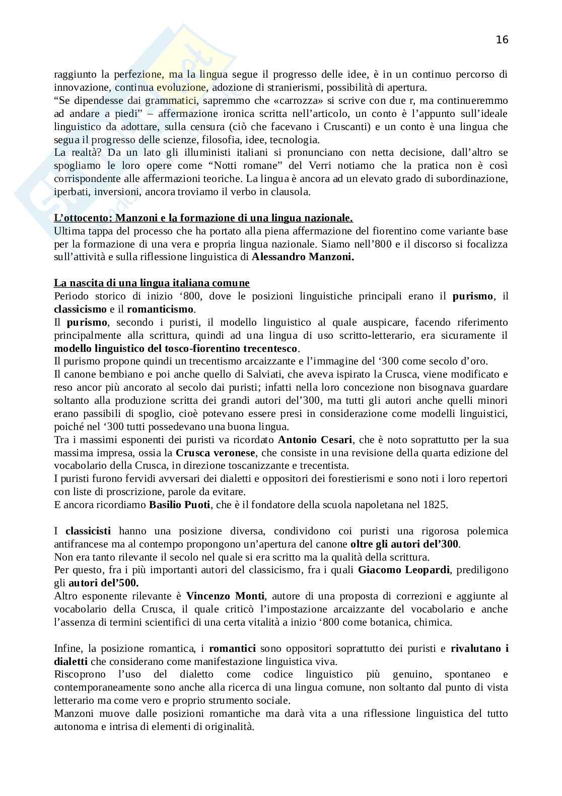Linguistica italiana Pag. 16