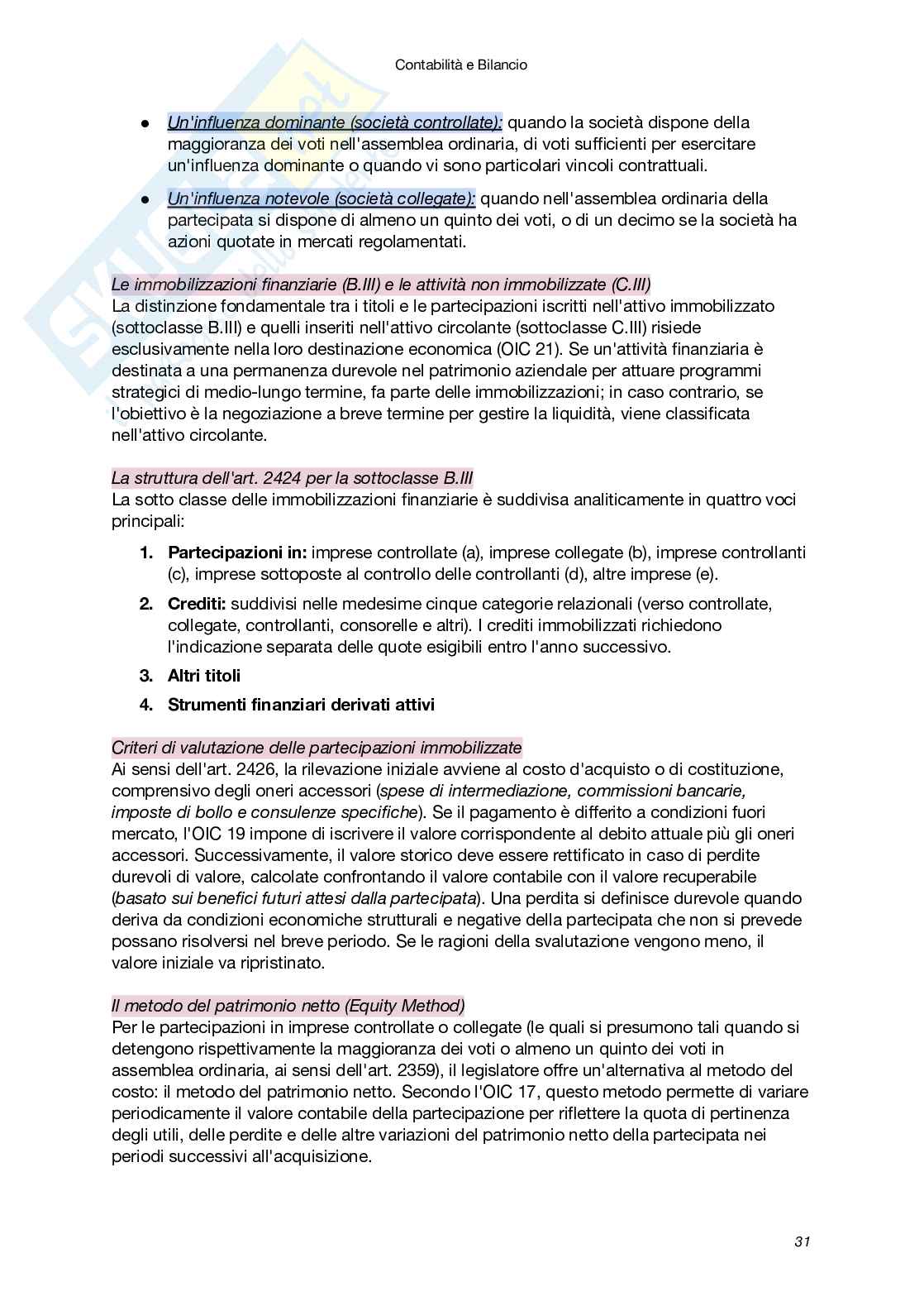 Riassunto esame Contabilità e bilancio, Prof. Lucianelli Giovanna, libro consigliato La contabilità (I e II Volume), Il bilancio (I e II Volume) , Lucianelli Pag. 31
