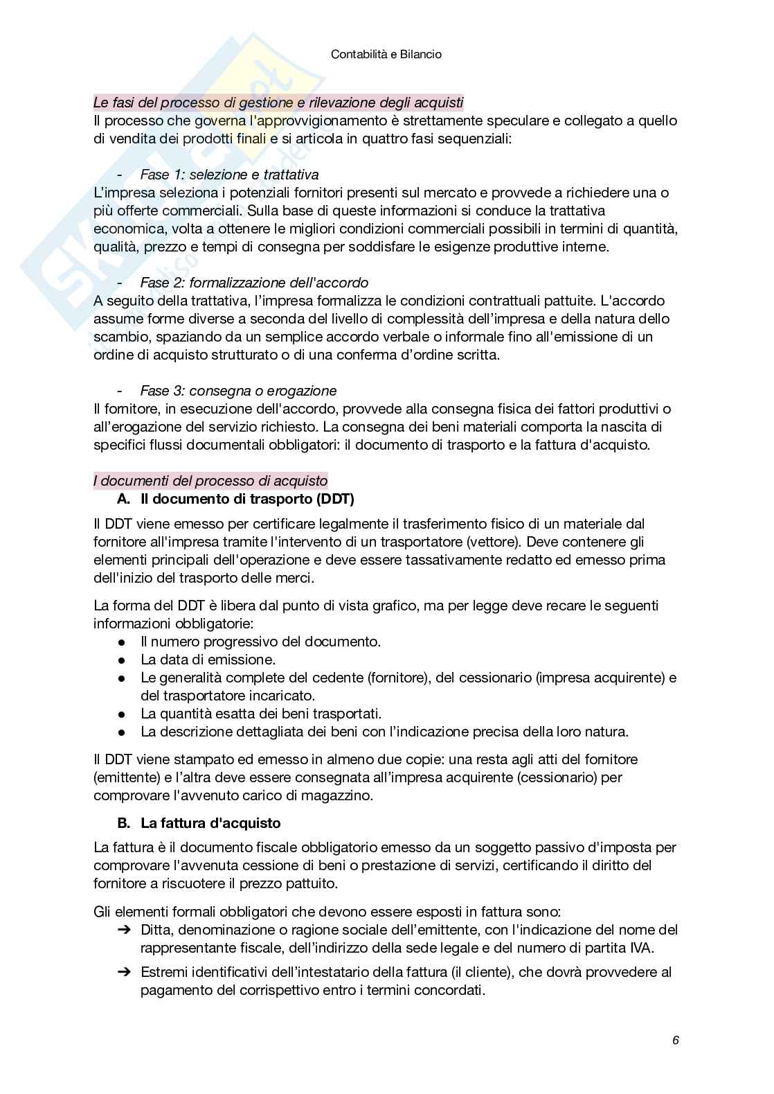 Riassunto esame Contabilità e bilancio, Prof. Lucianelli Giovanna, libro consigliato La contabilità (I e II Volume), Il bilancio (I e II Volume) , Lucianelli Pag. 6