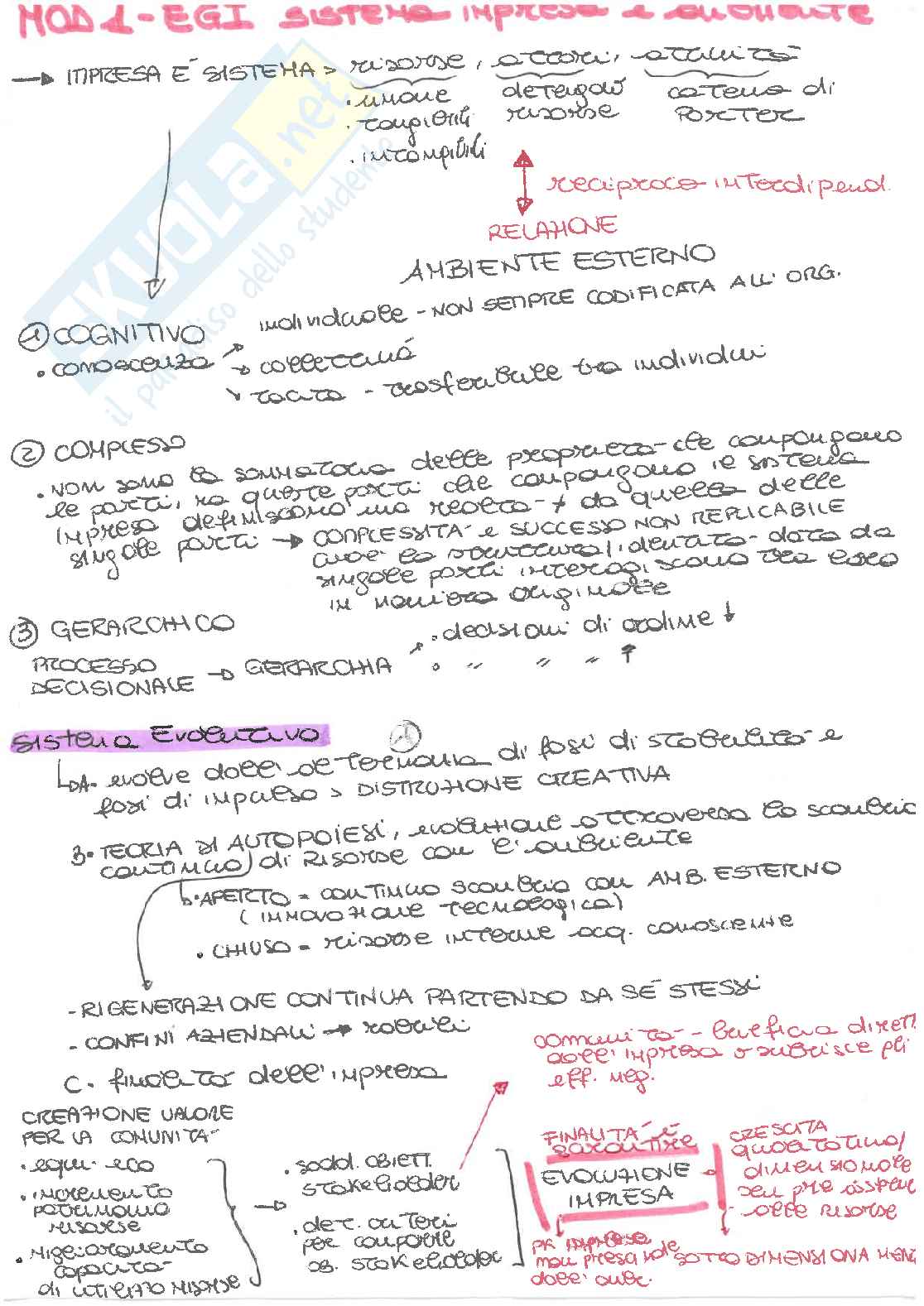 Riassunto esame Economia e gestione delle imprese, Prof. Matarazzo Michela, libro consigliato Manuale di economia e gestione , Matarazzo  Pag. 1