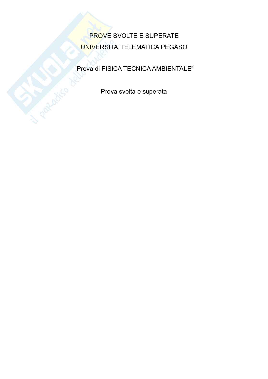 Fisica tecnica ambientale - Elaborato 1 superato Pag. 1