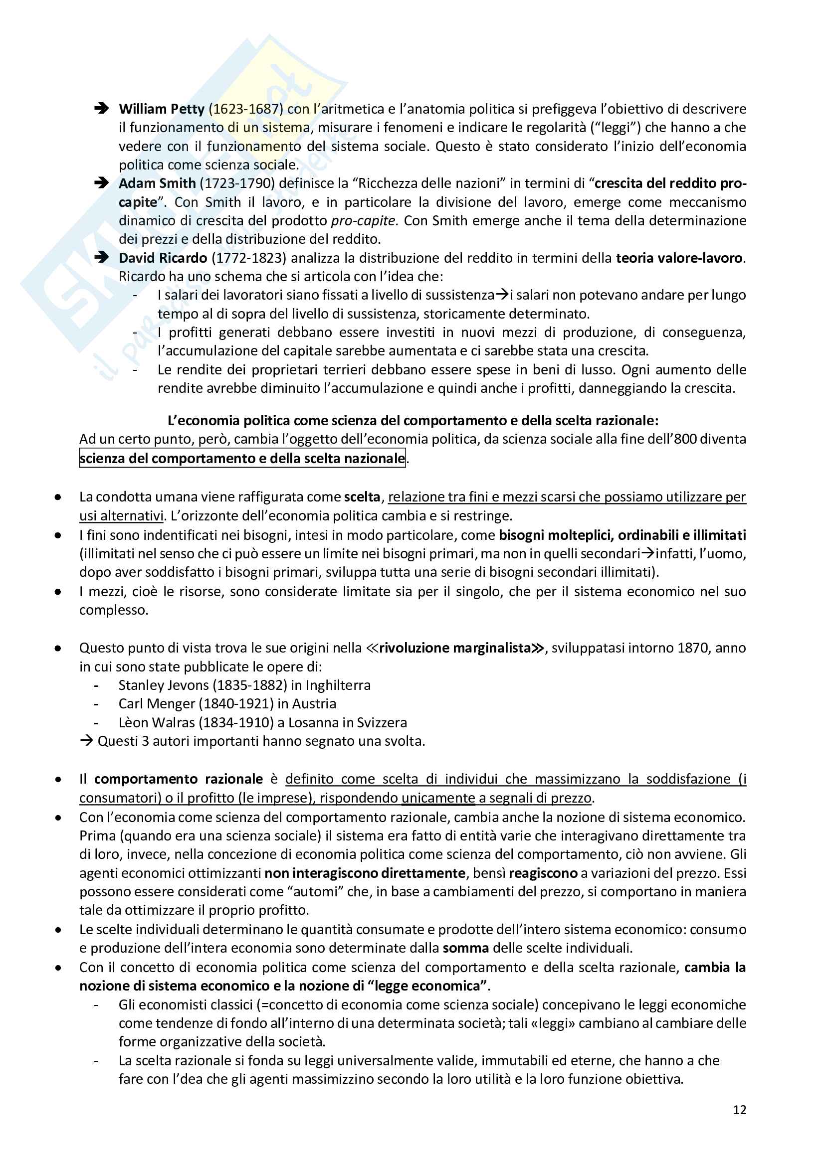 Storia del pensiero economico Pag. 2