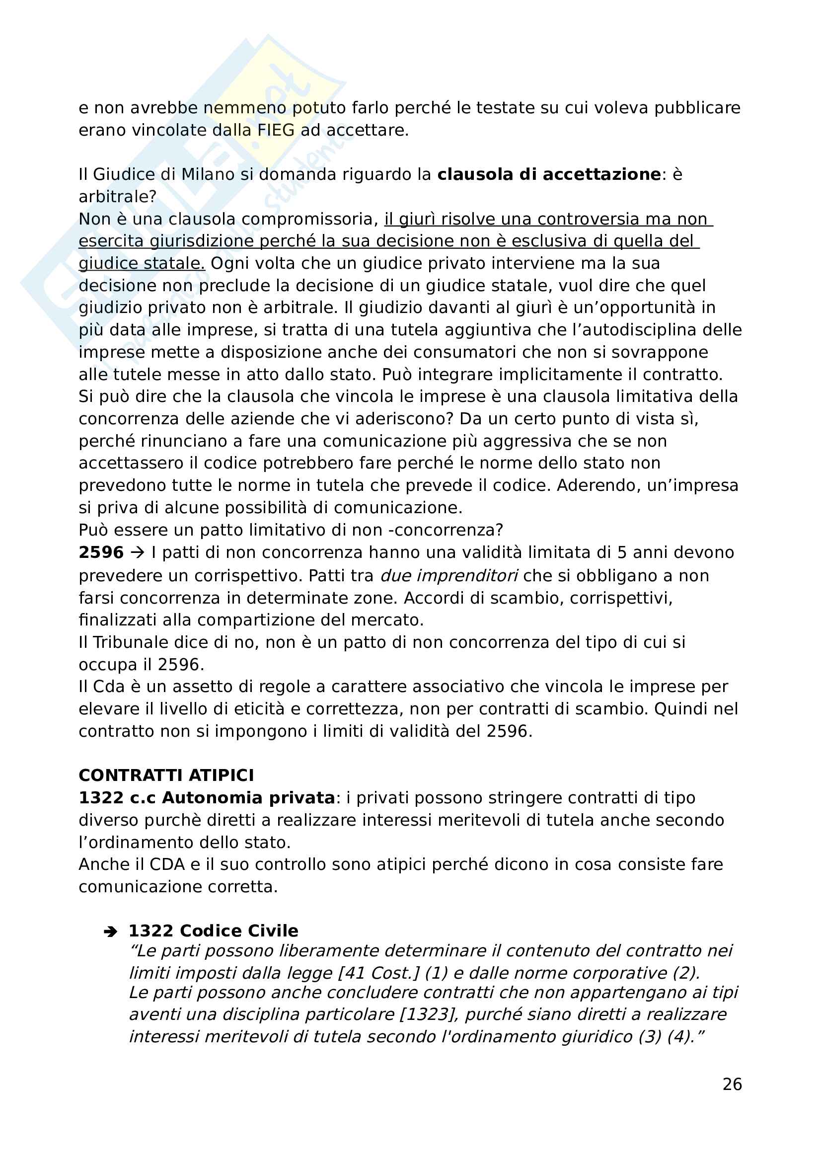 Appunti completi per esame Alvisi, Diritto della comunicazione commerciale Pag. 26