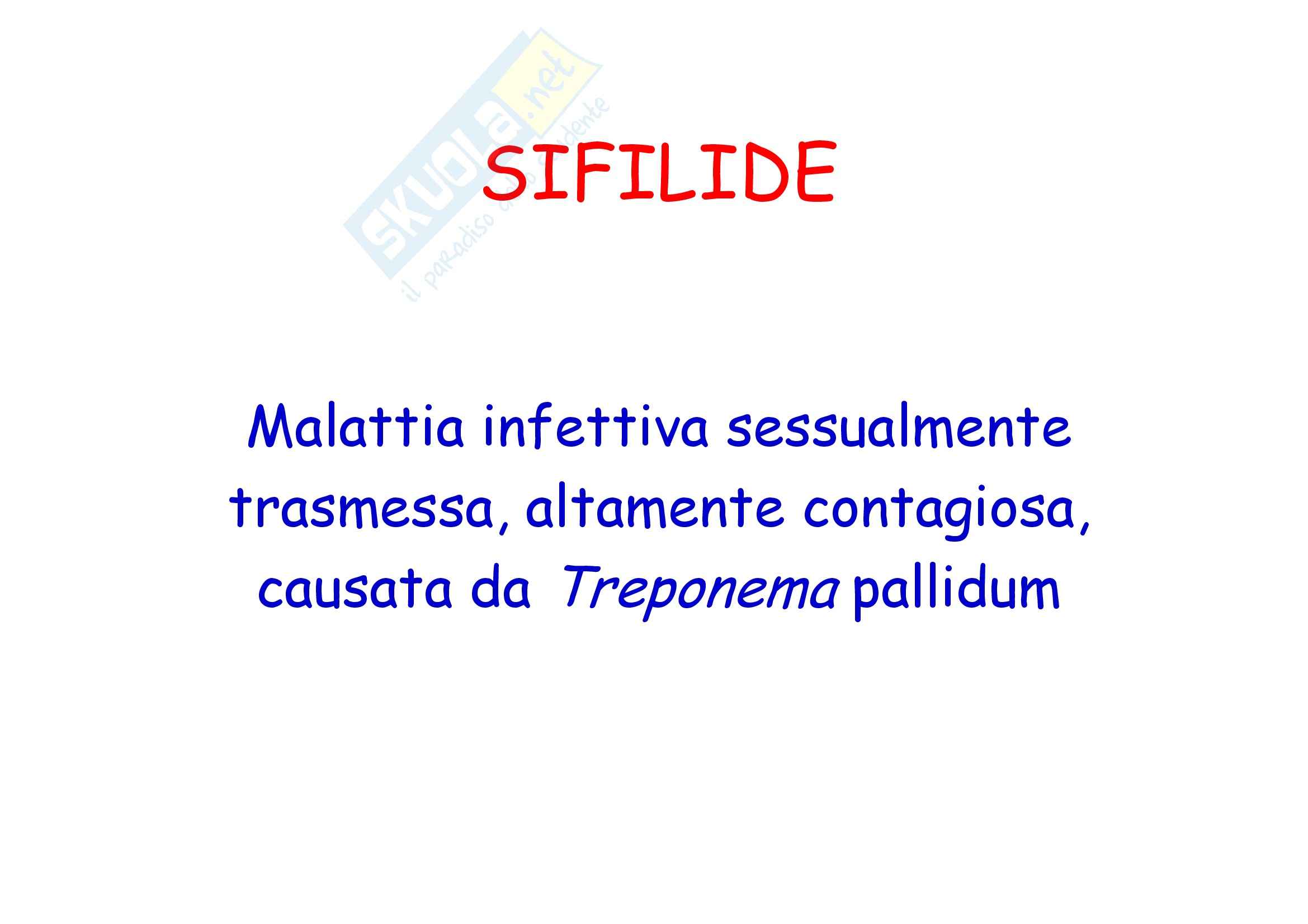 Dermatologia e chirurgia plastica - la sifilide Pag. 1