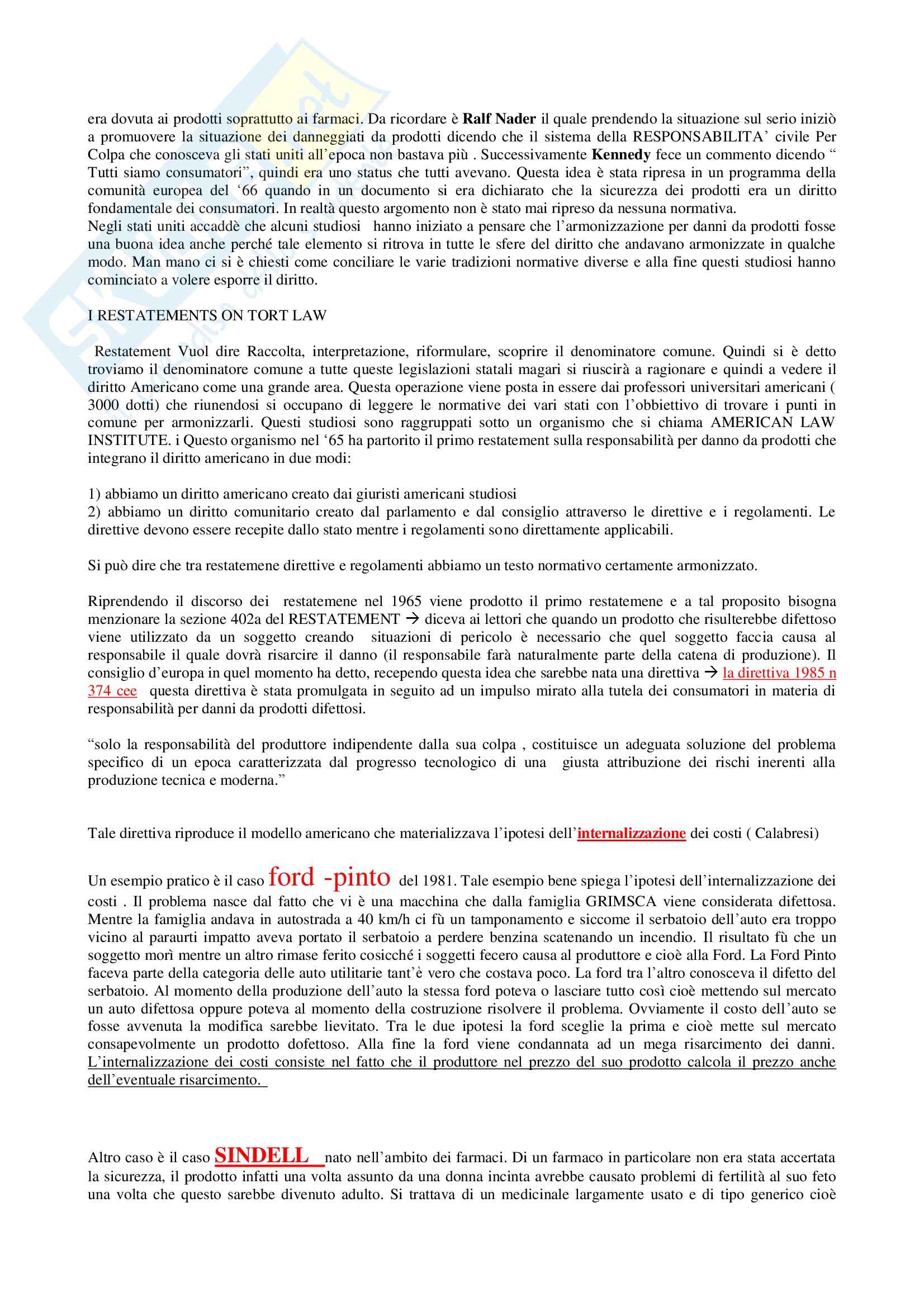Diritto comunitario della responsabilità civile - Appunti Pag. 2