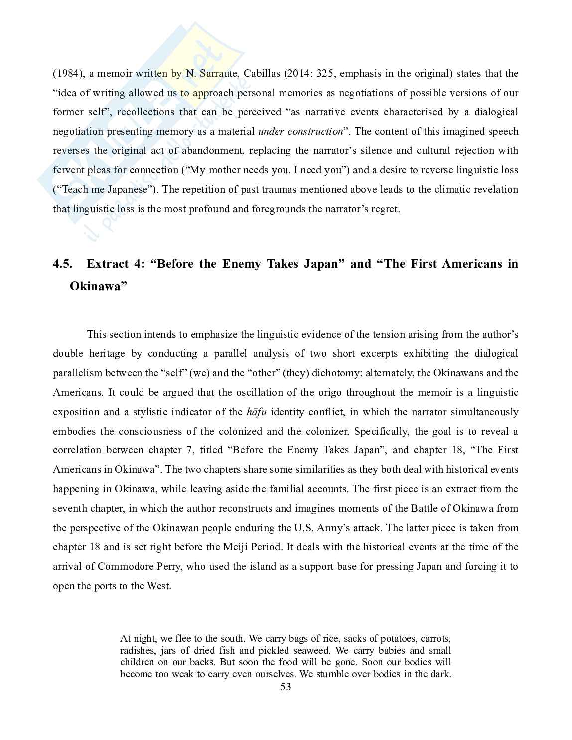 Representing Okinawan Voices in the Construction of Postcolonial Memory and Identity — a Stylistic Analysis of Speak, Okinawa: a Memoir Pag. 51