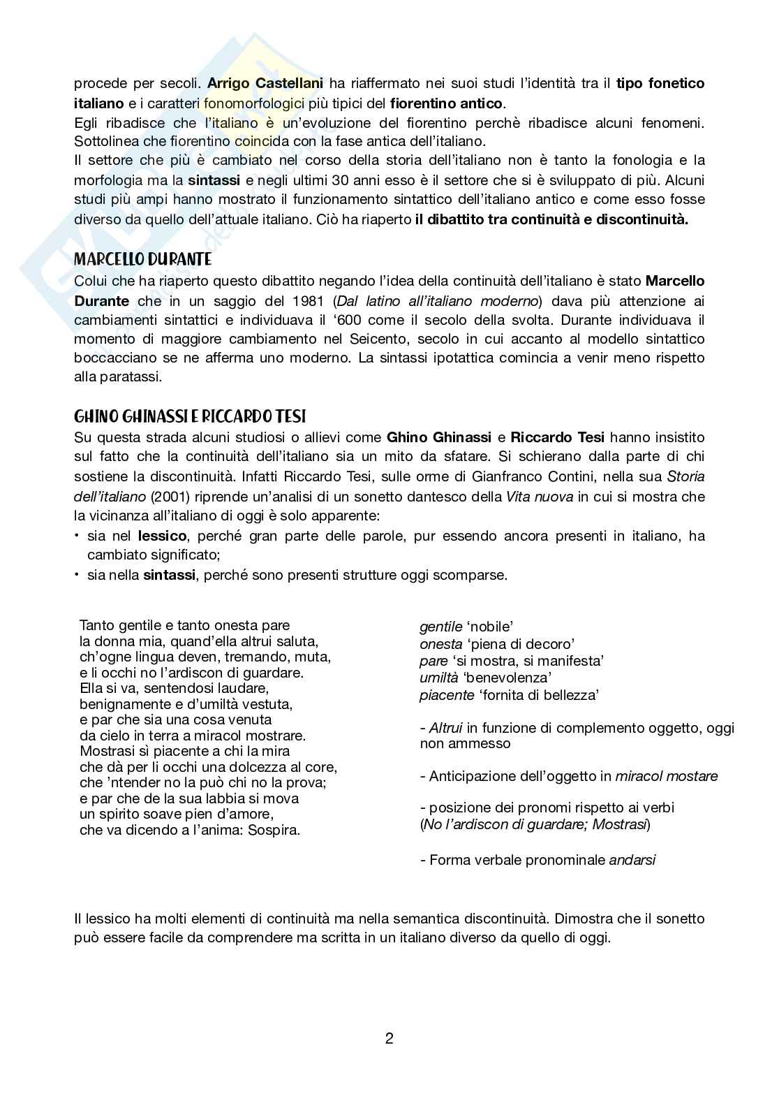 Appunti completi delle lezioni di Linguistica italiana  Pag. 2