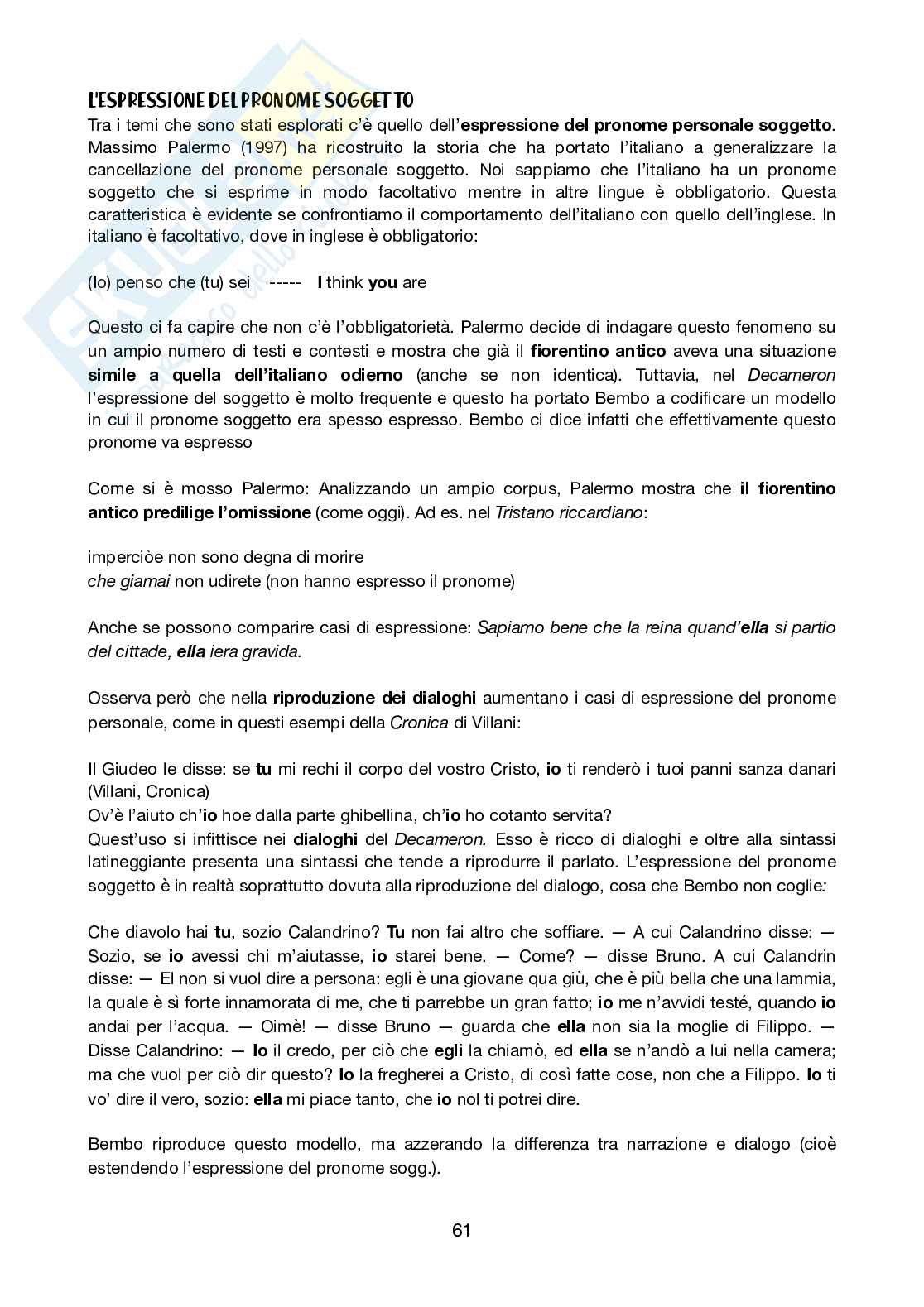 Appunti completi delle lezioni di Linguistica italiana  Pag. 61