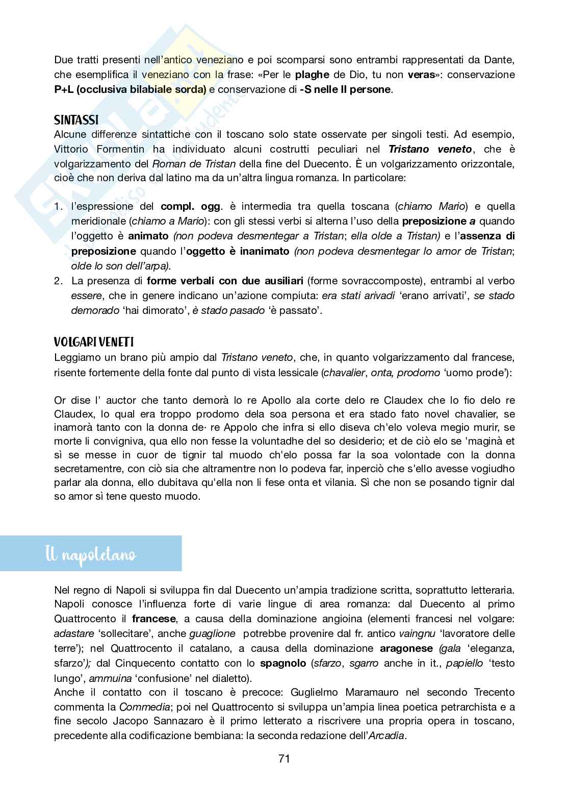 Appunti completi delle lezioni di Linguistica italiana  Pag. 71