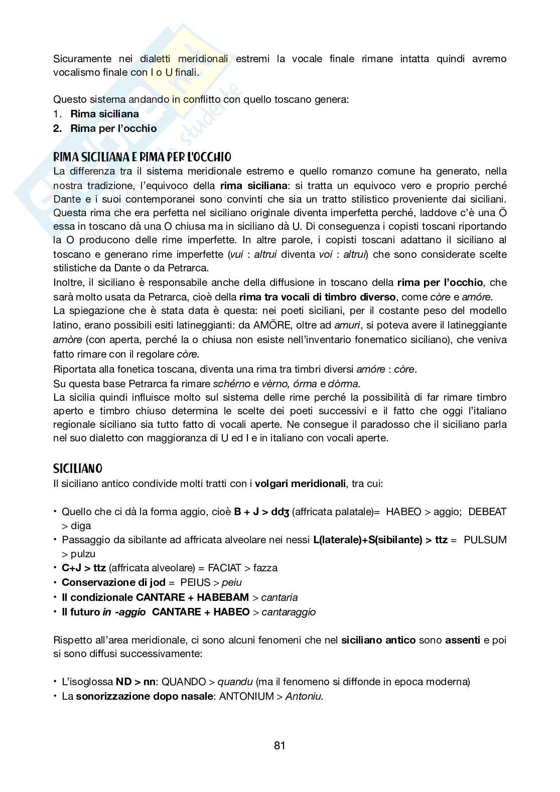 Appunti completi delle lezioni di Linguistica italiana  Pag. 81