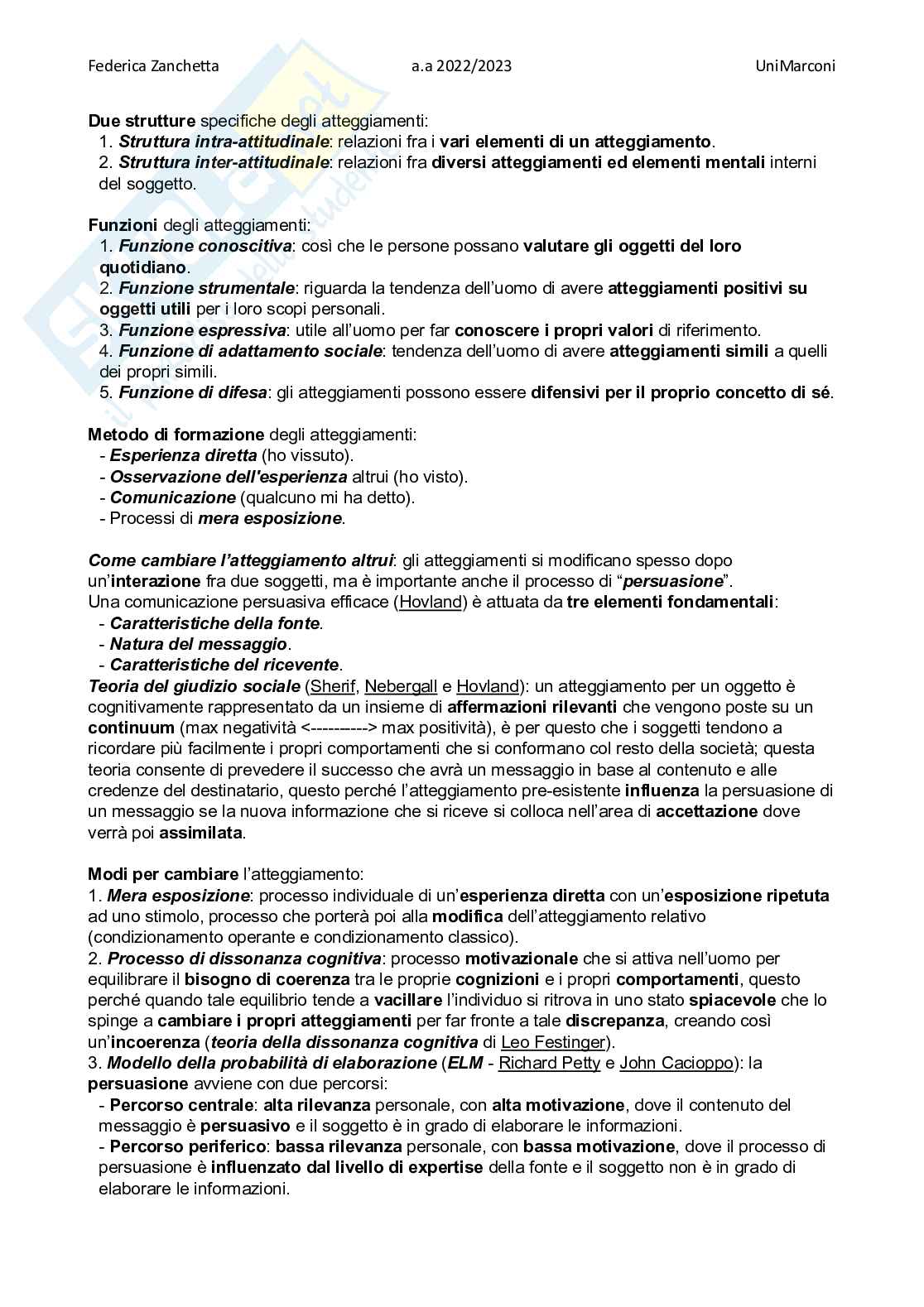Appunti di Psicologia sociale Pag. 11