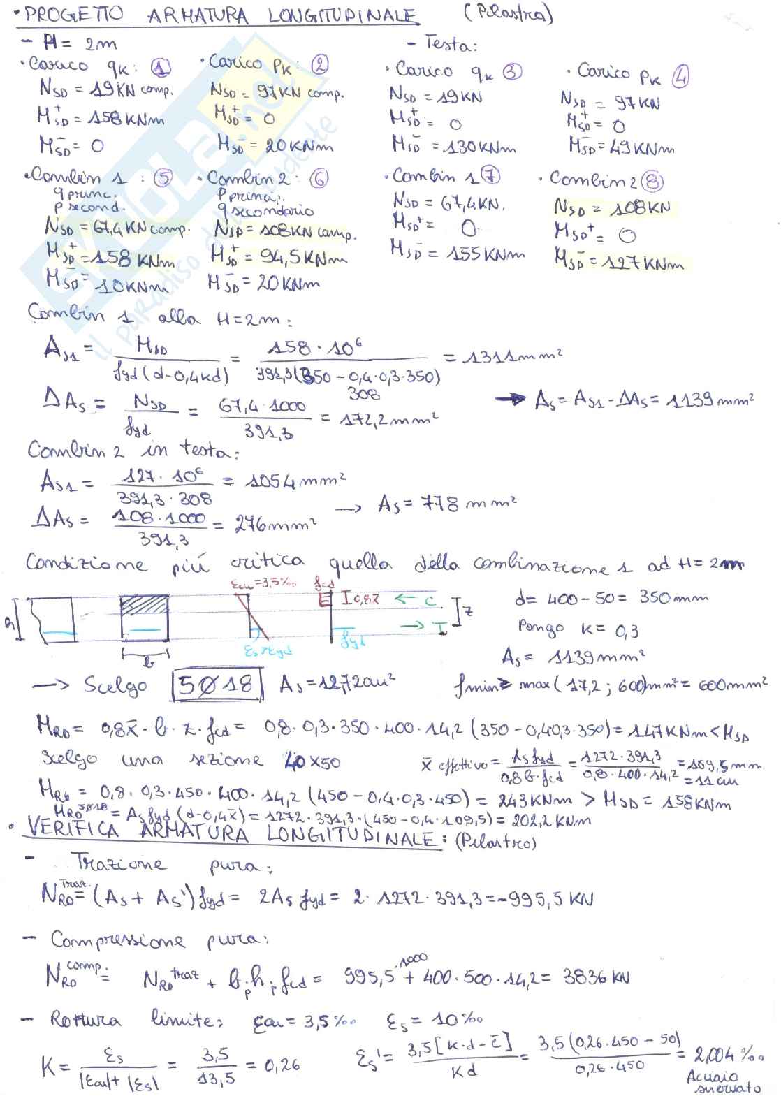 Prove d'esame svolte di Tecnica delle costruzioni Pag. 16