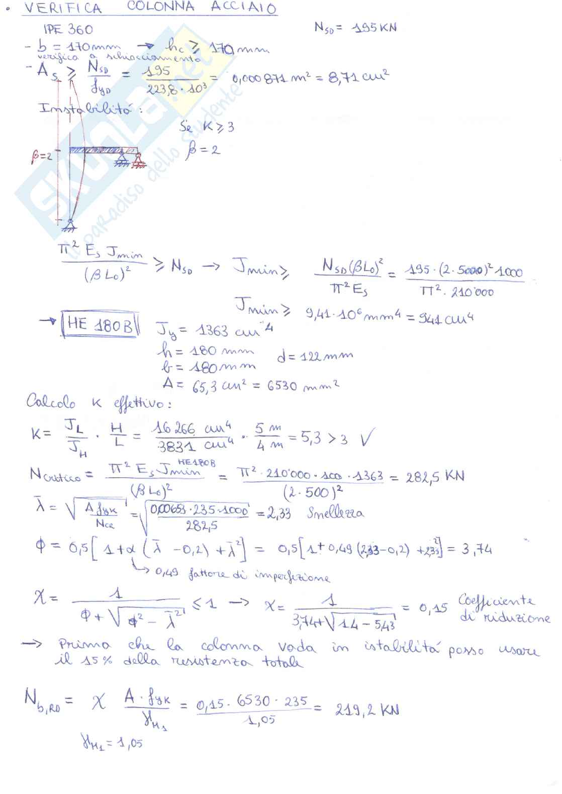 Prove d'esame svolte di Tecnica delle costruzioni Pag. 6