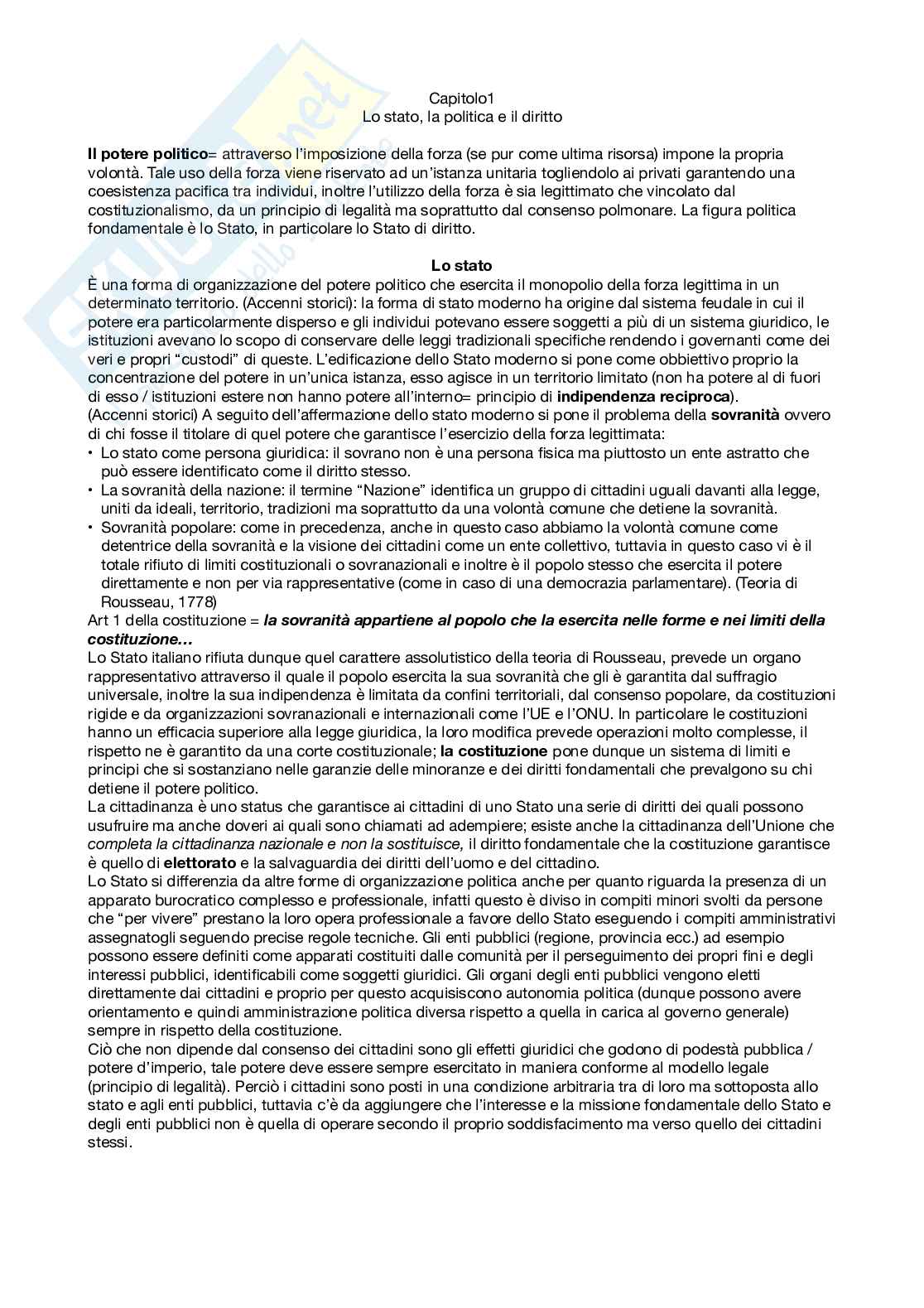Riassunto esame Istituzioni di diritto pubblico, Prof. Paparella Elena, libro consigliato Diritto pubblico, Bin, Pitruzzella  Pag. 2