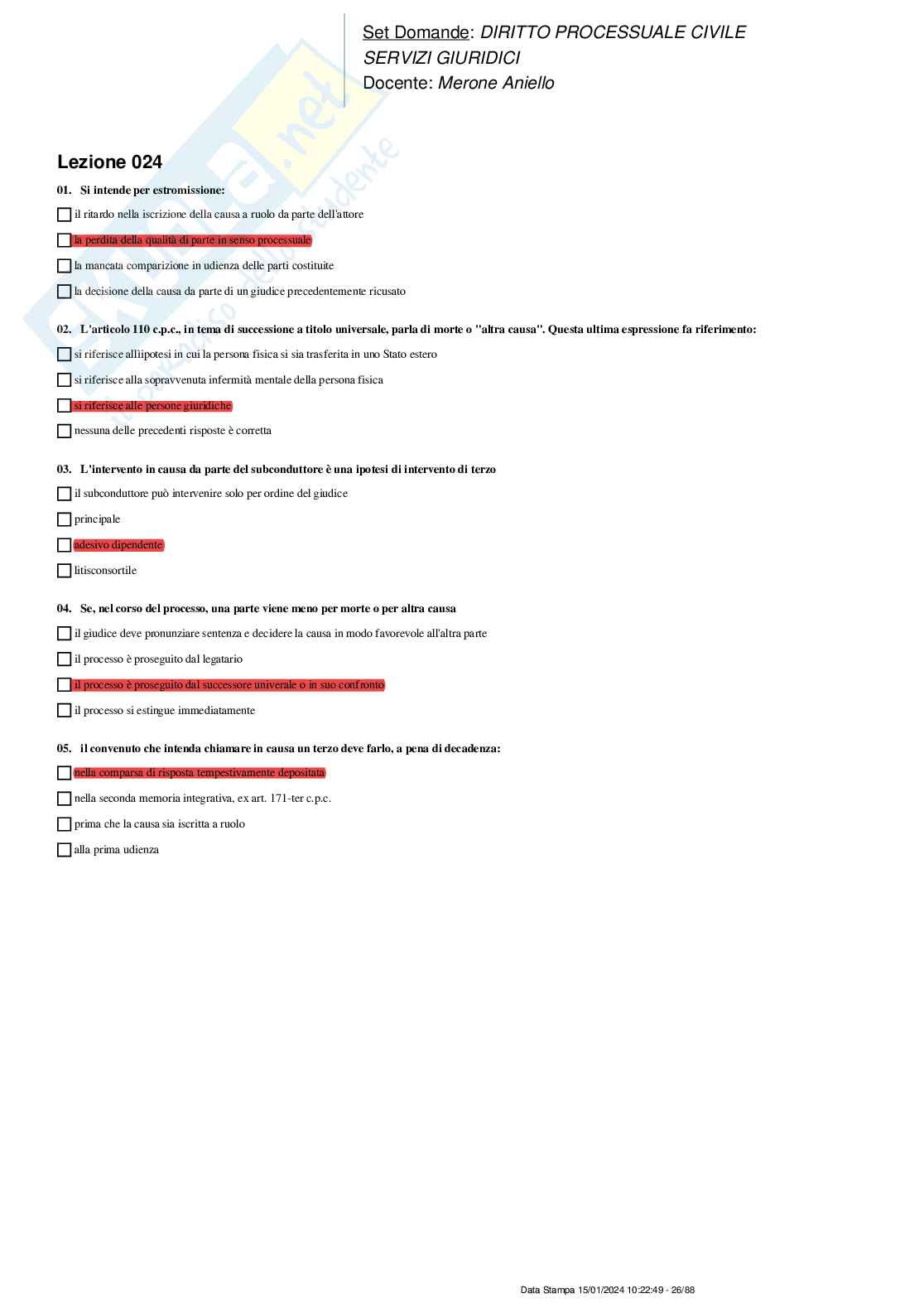Paniere nuovo (2024) completo di Diritto processuale civile  Pag. 26