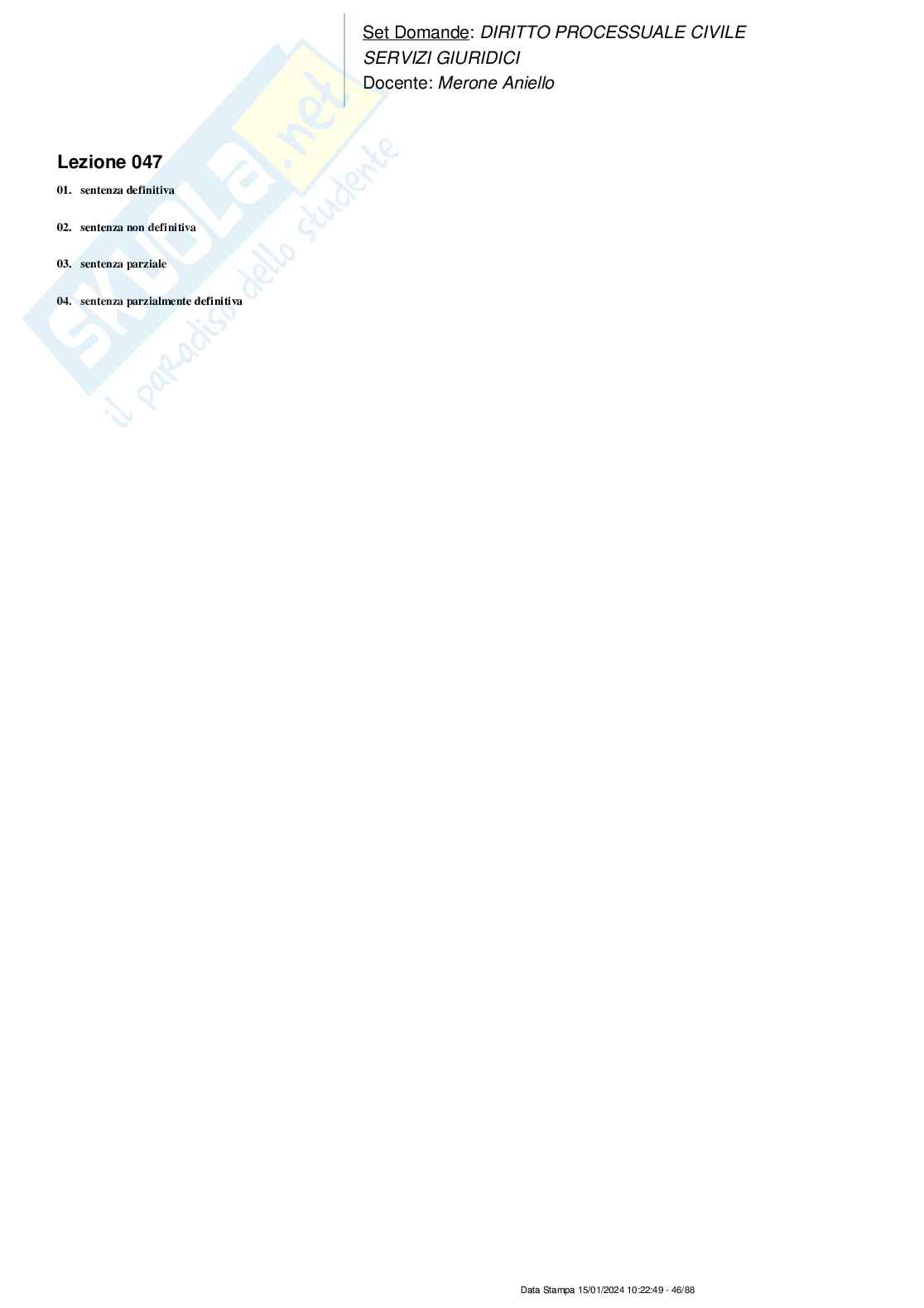 Paniere nuovo (2024) completo di Diritto processuale civile  Pag. 46