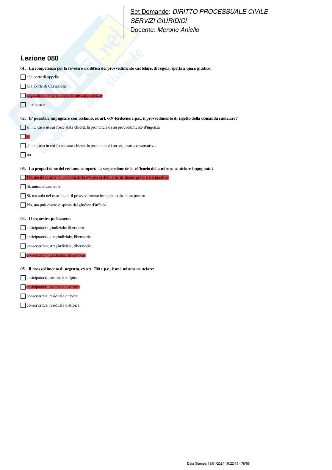 Paniere nuovo (2024) completo di Diritto processuale civile  Pag. 76