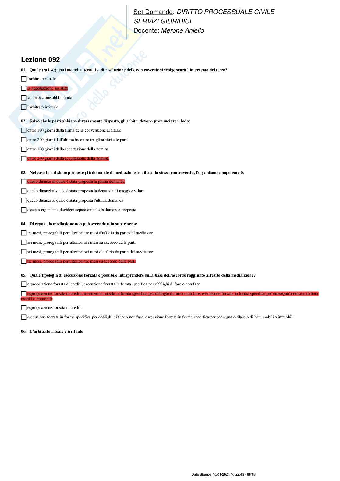 Paniere nuovo (2024) completo di Diritto processuale civile  Pag. 86
