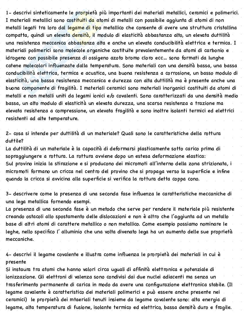 Domande esame Tecnologie dei materiali Pag. 2