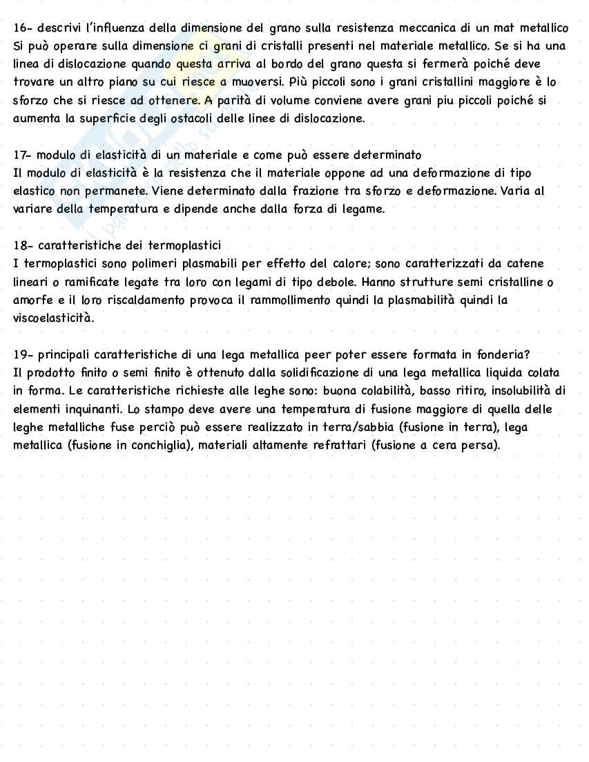 Domande esame Tecnologie dei materiali Pag. 6